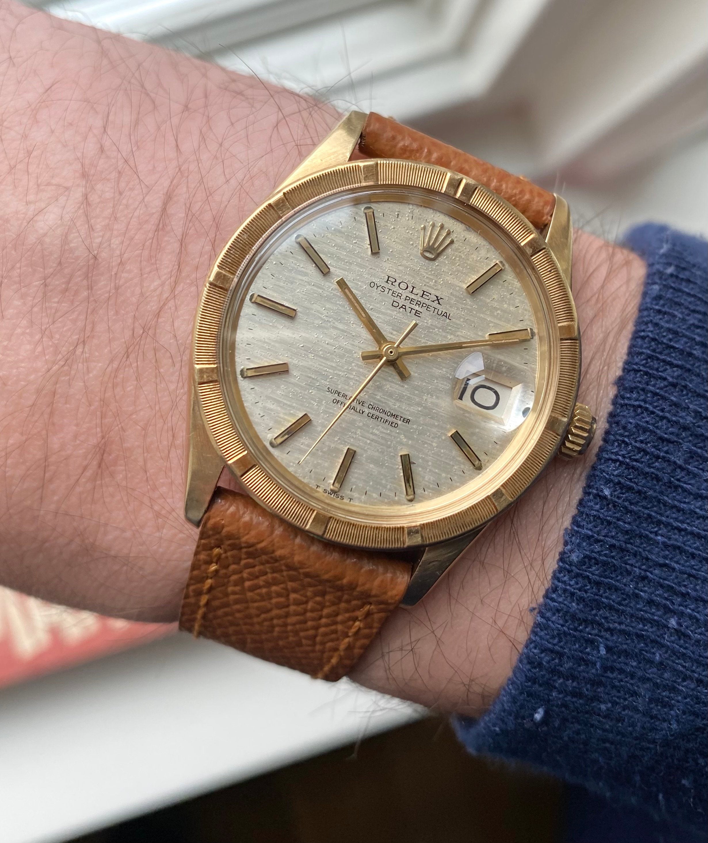 Rolex Oyster Perpetual ref. 1501 — 14k Gold Mosaic Dial