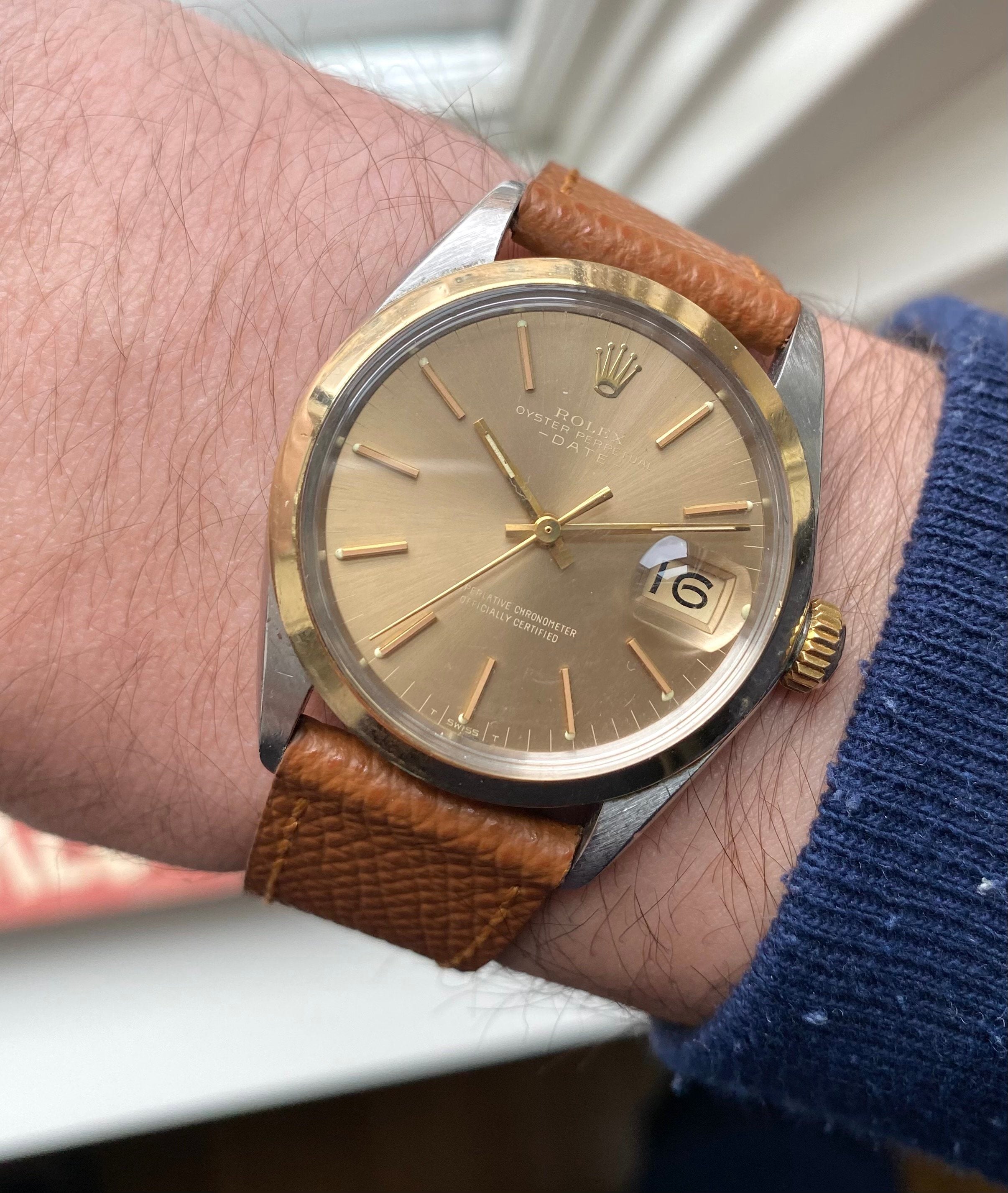 Rolex Oyster Perpetual ref. 1500 — Two-tone Cappucino Dial