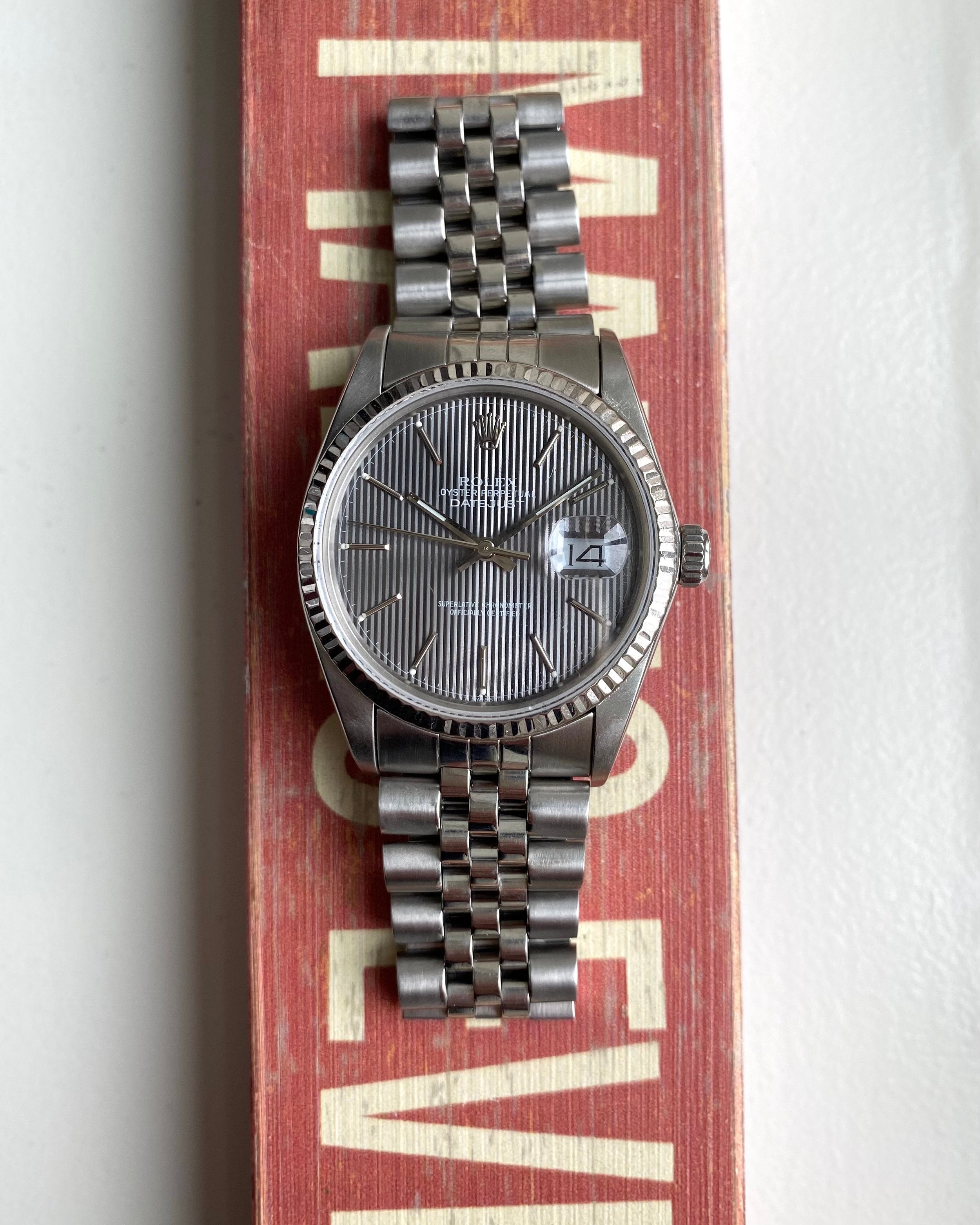 Rolex Datejust ref. 16014 — Grey Tapestry Dial