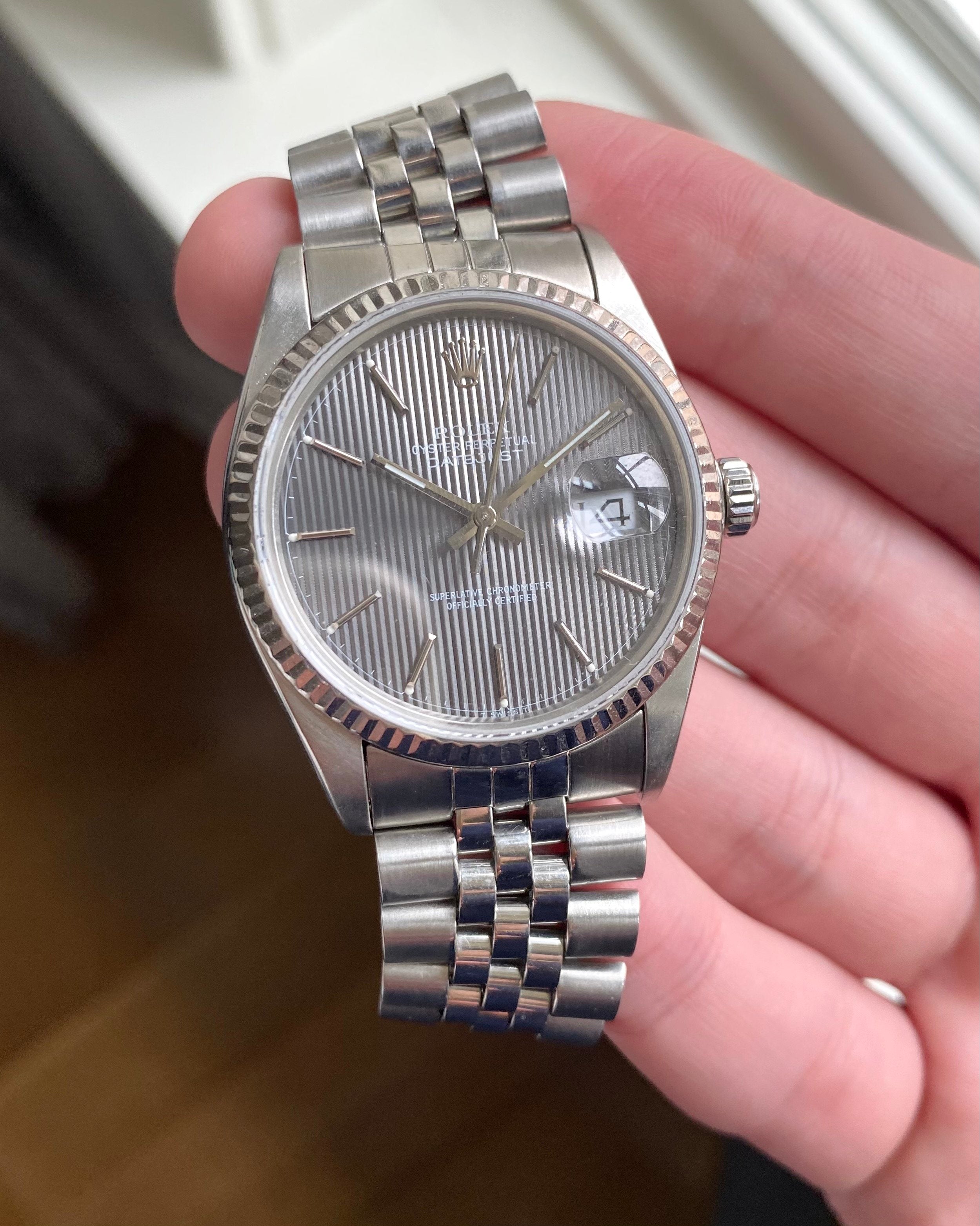 Rolex Datejust ref. 16014 — Grey Tapestry Dial