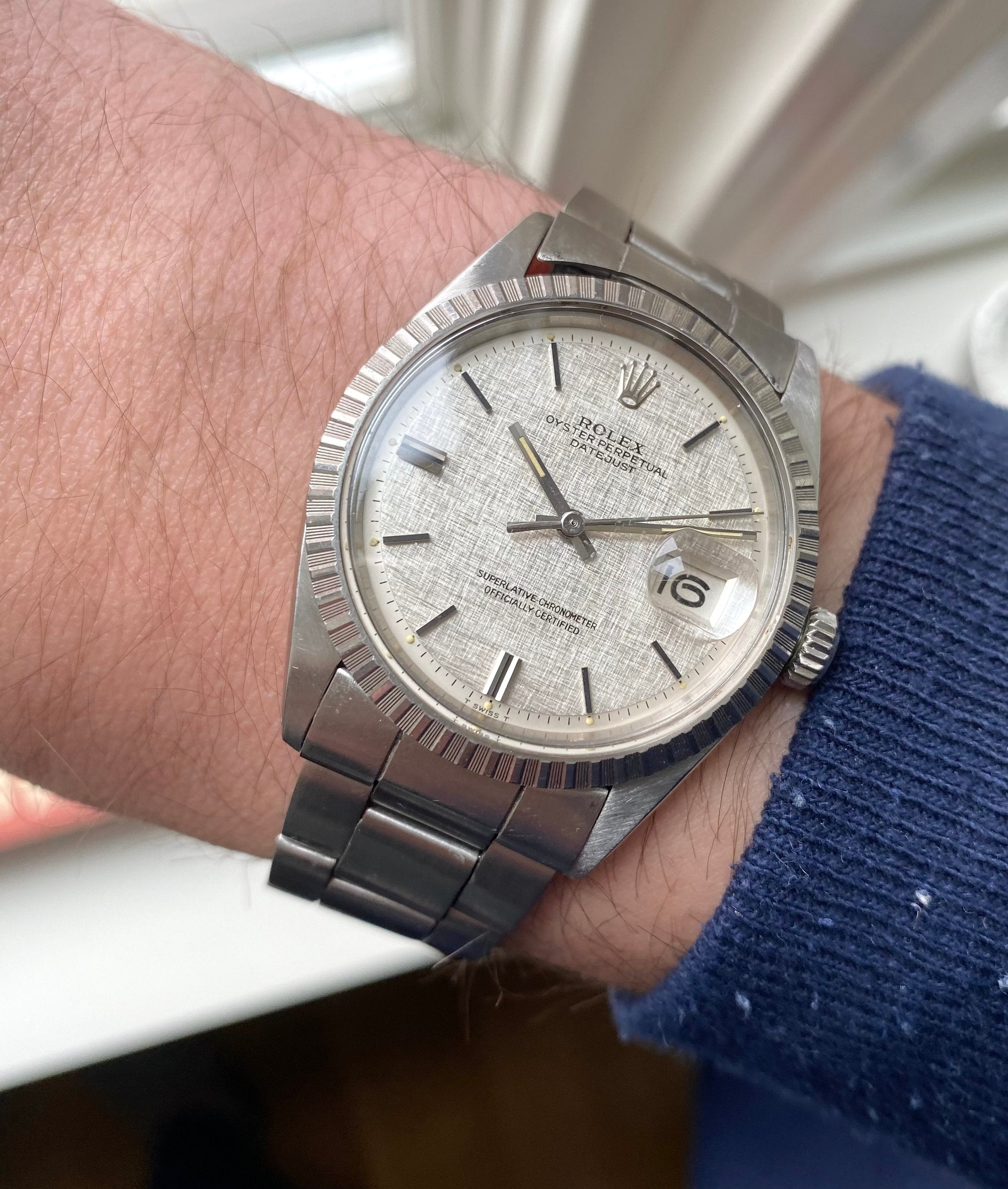 Rolex Datejust ref. 1603 — Silver Linen Dial