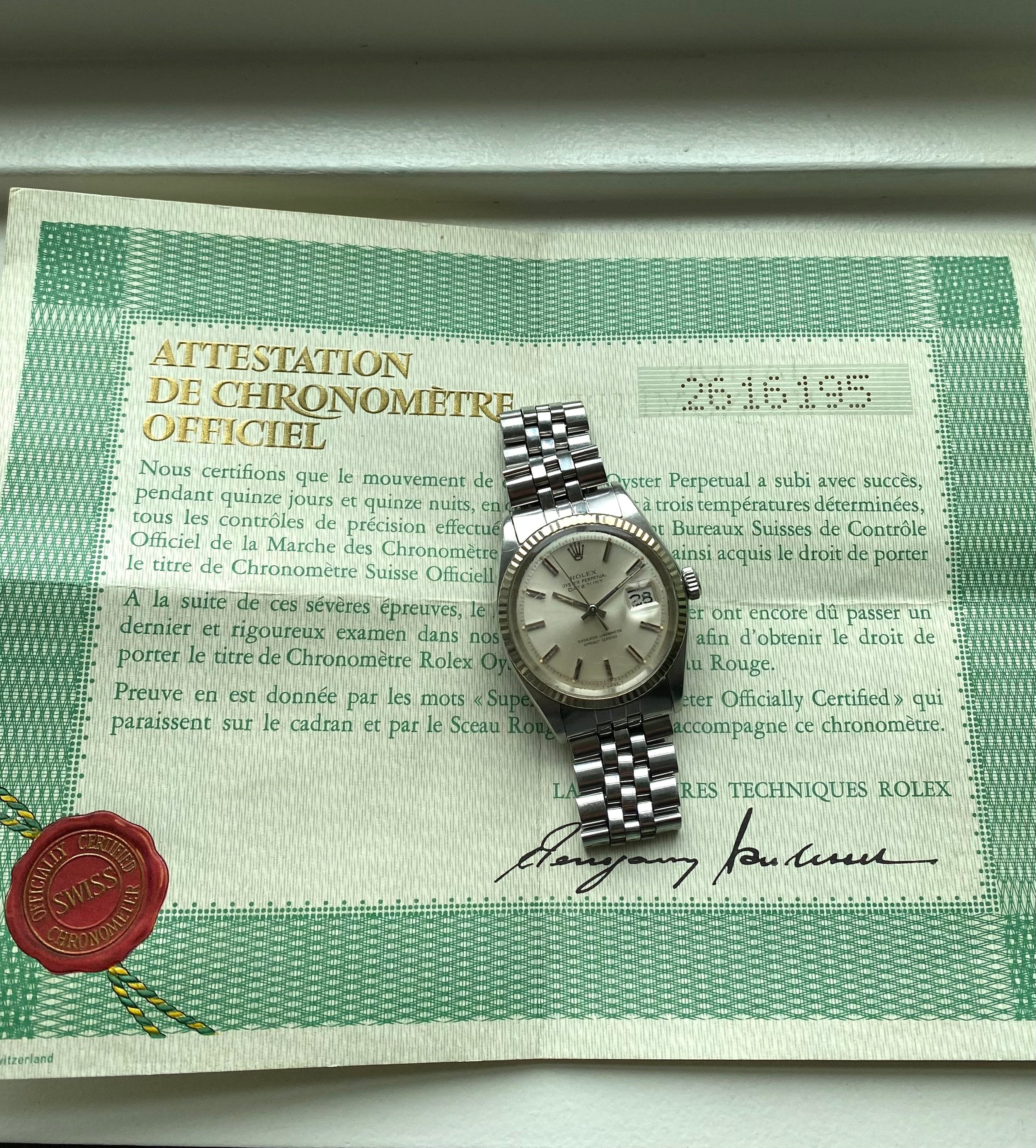 Rolex Datejust 1601 - w/ Papers