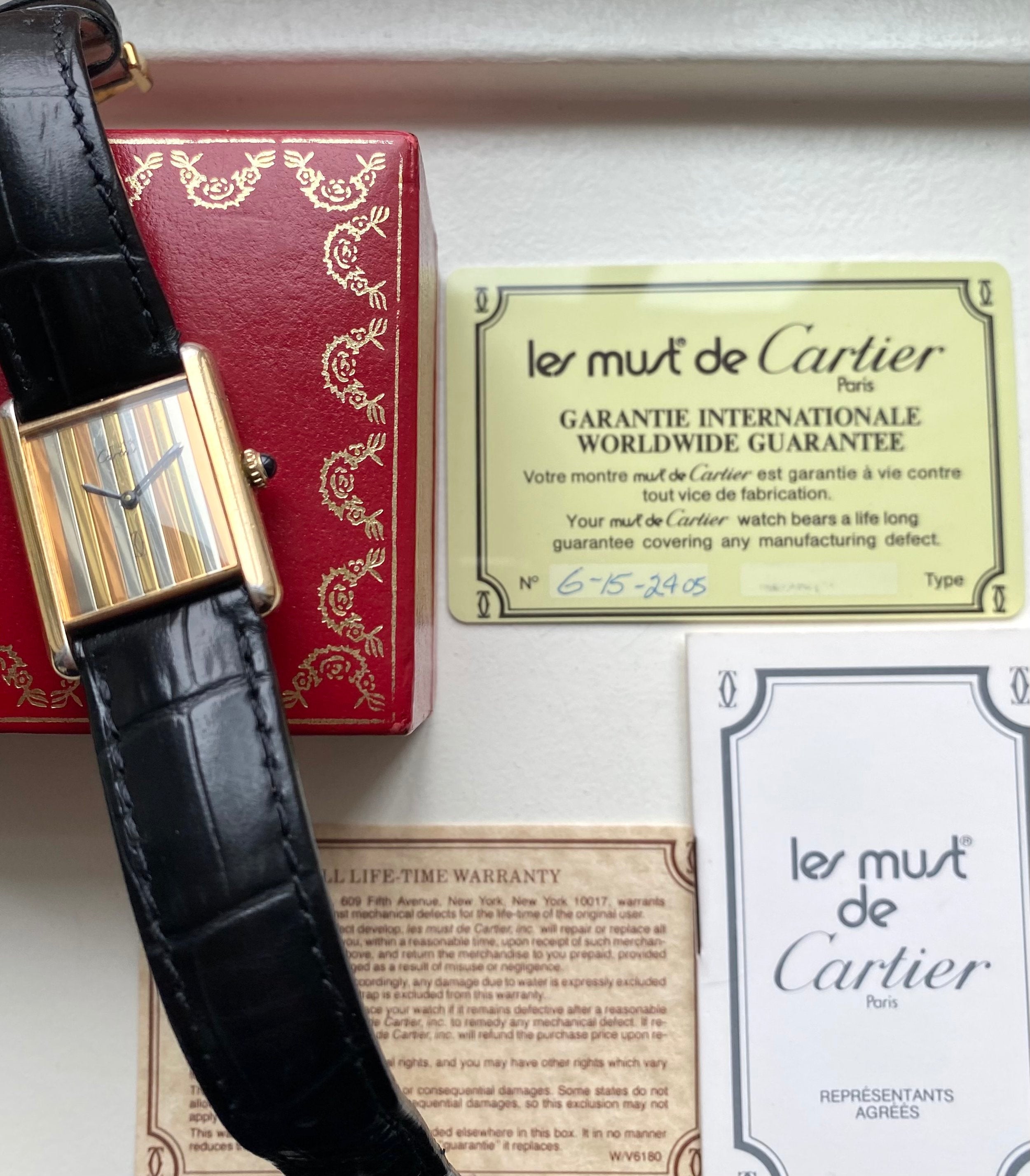 Cartier Tank — Trinity Dial with Box and Card