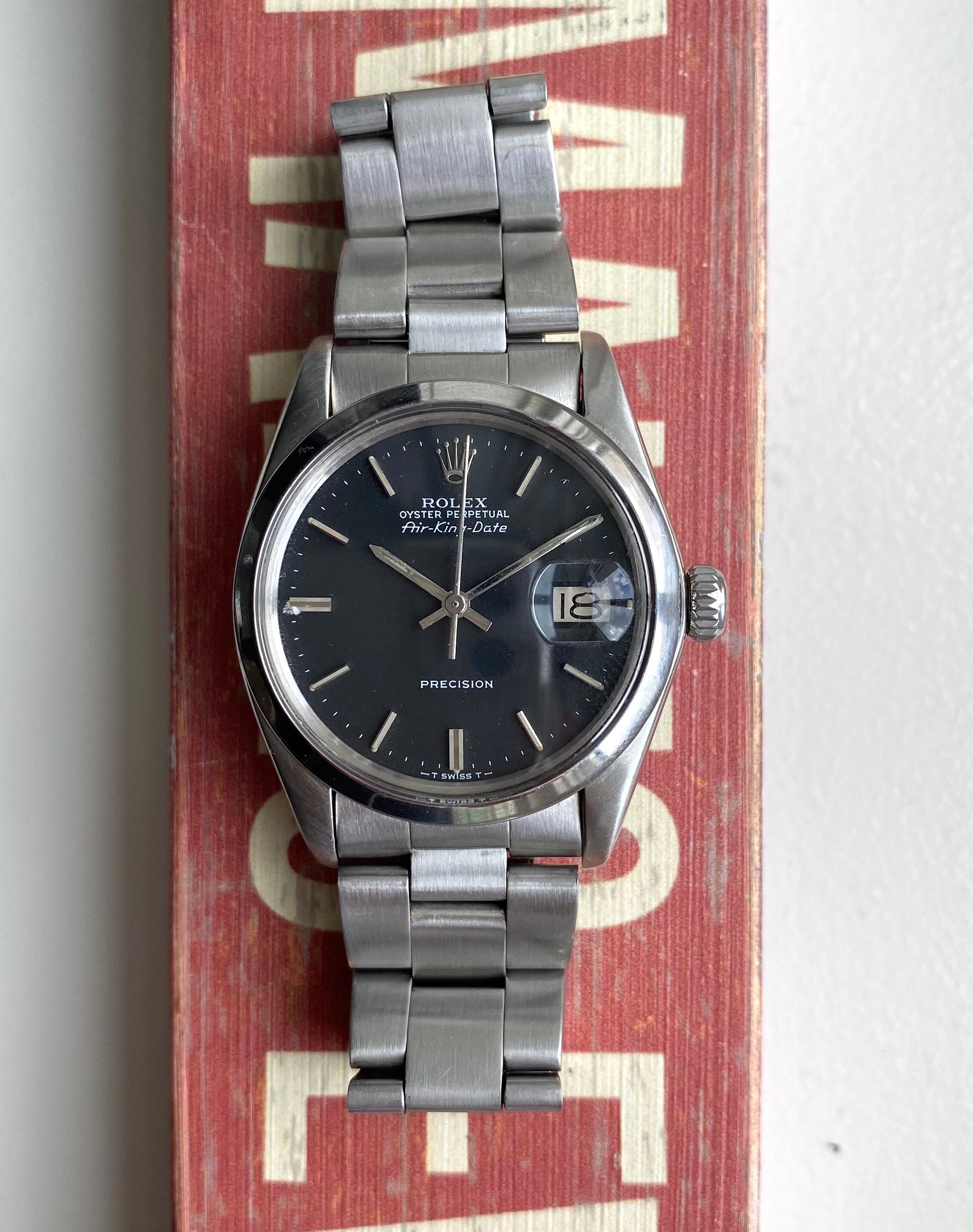 Rolex Air King Date ref. 5700 — Matte Black Dial