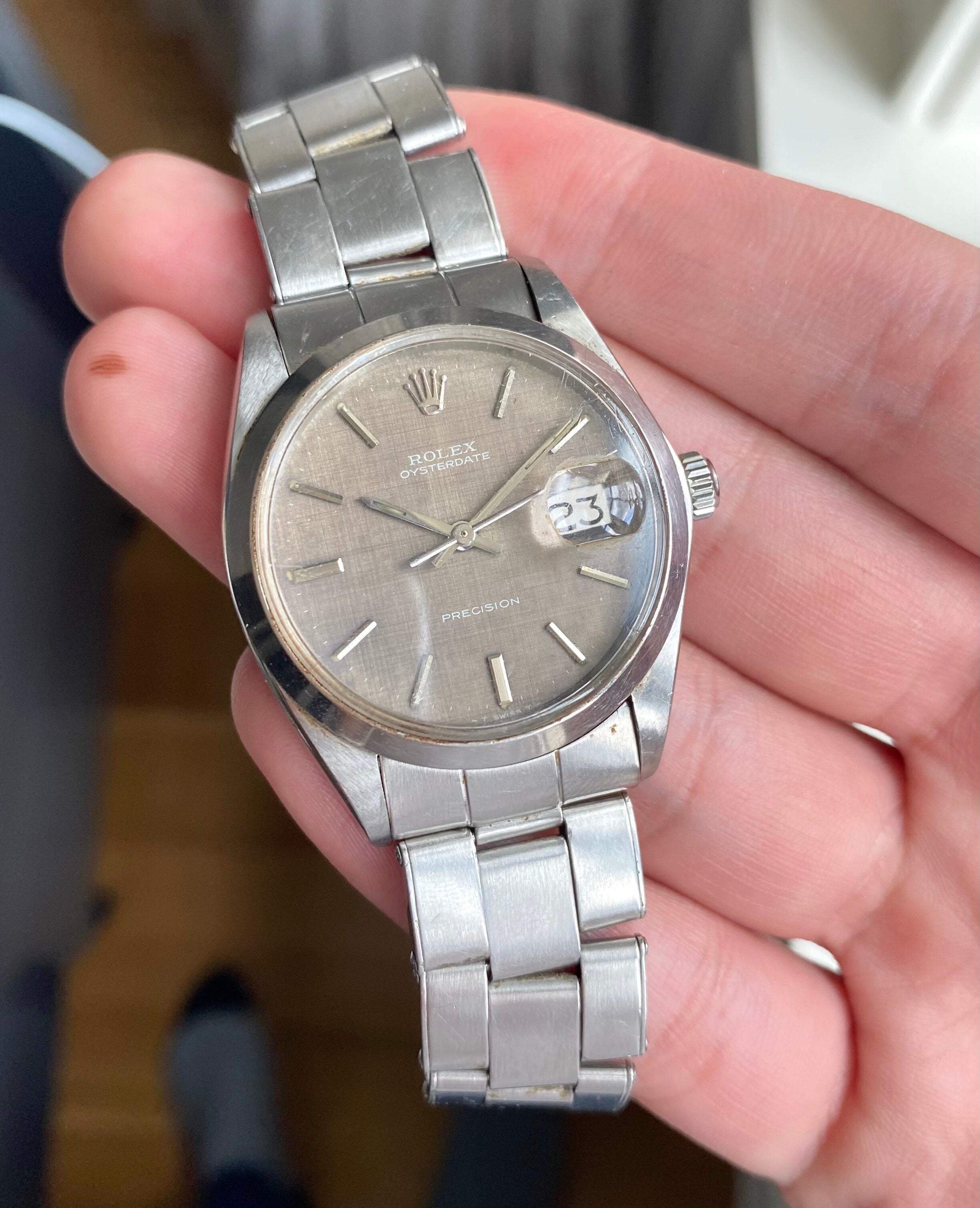 Rolex Oysterdate Precision ref. 6694 — Brown Linen Dial