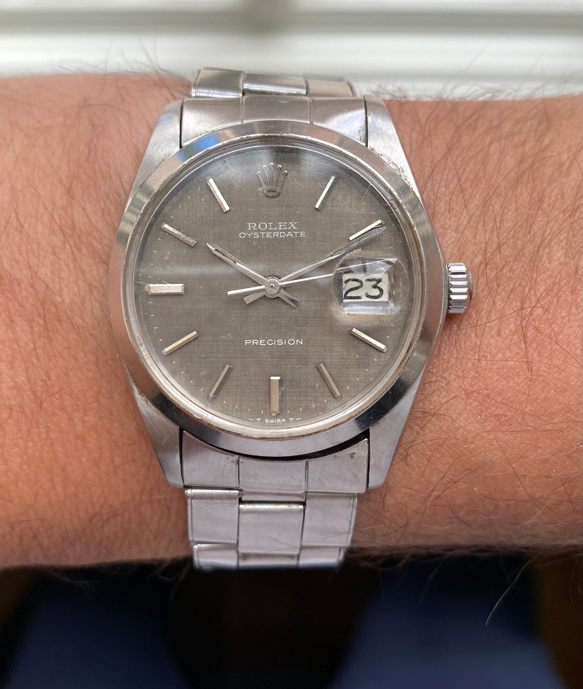 Rolex Oysterdate Precision ref. 6694 — Brown Linen Dial