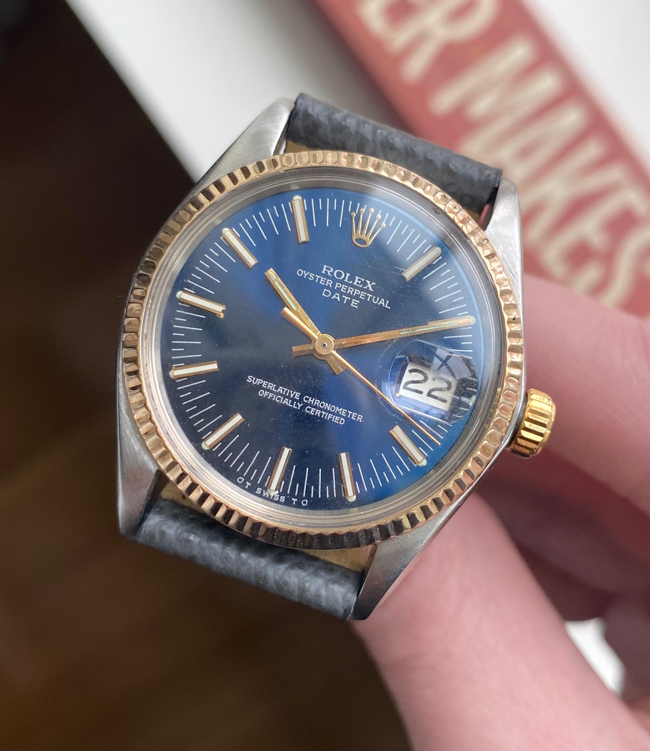 Rolex Oyster Perpetual ref. 1505 — Two-tone Blue Sigma Dial