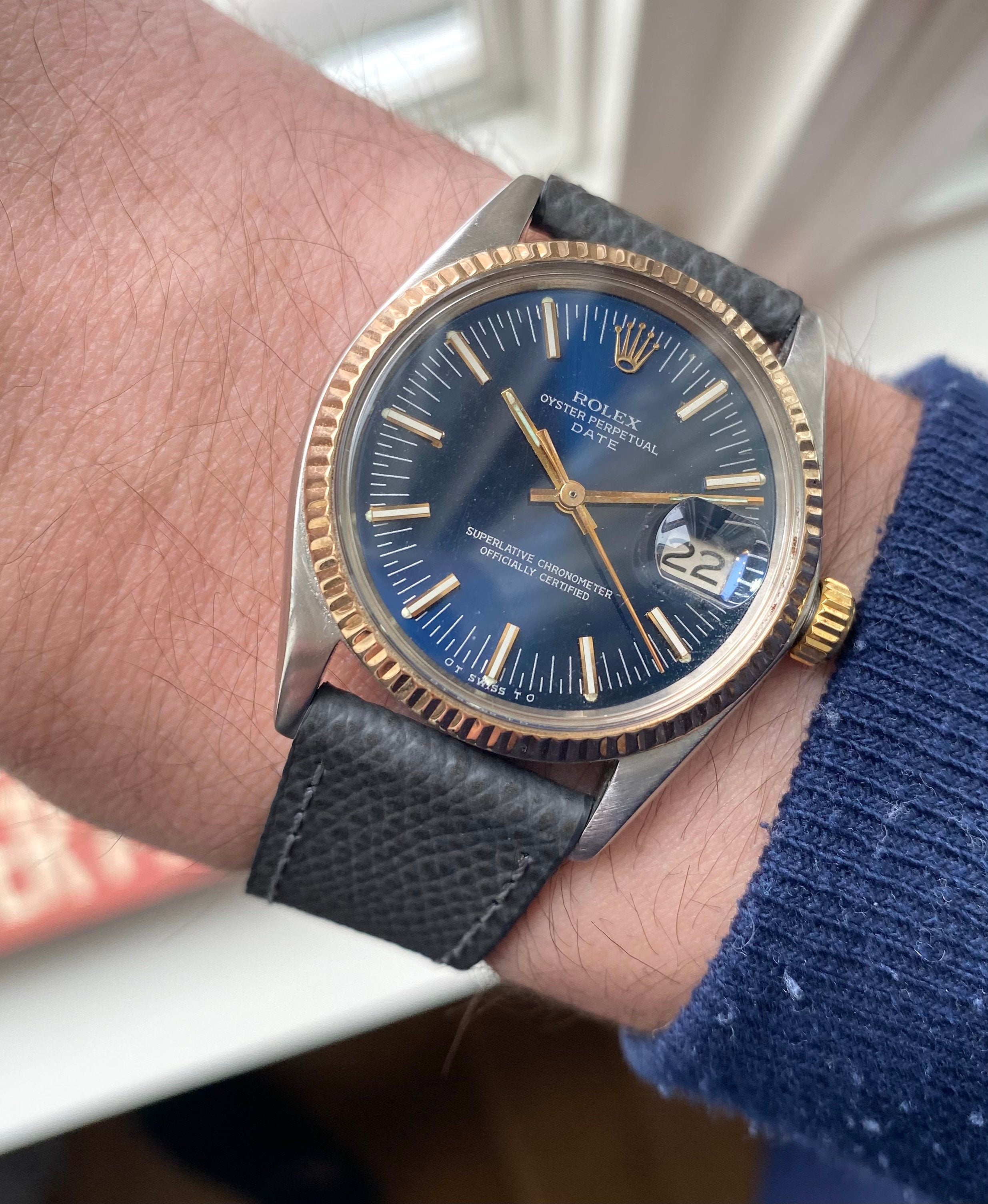 Rolex Oyster Perpetual ref. 1505 — Two-tone Blue Sigma Dial