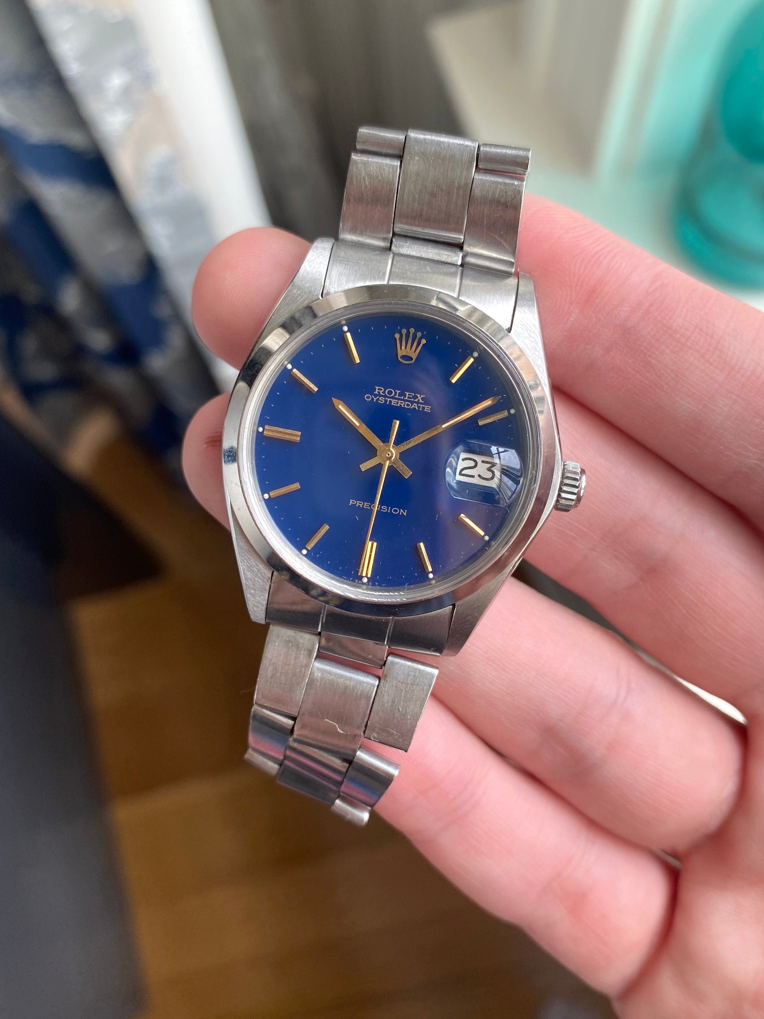 Rolex Precision Oystrerdate - Blue Service Dial.