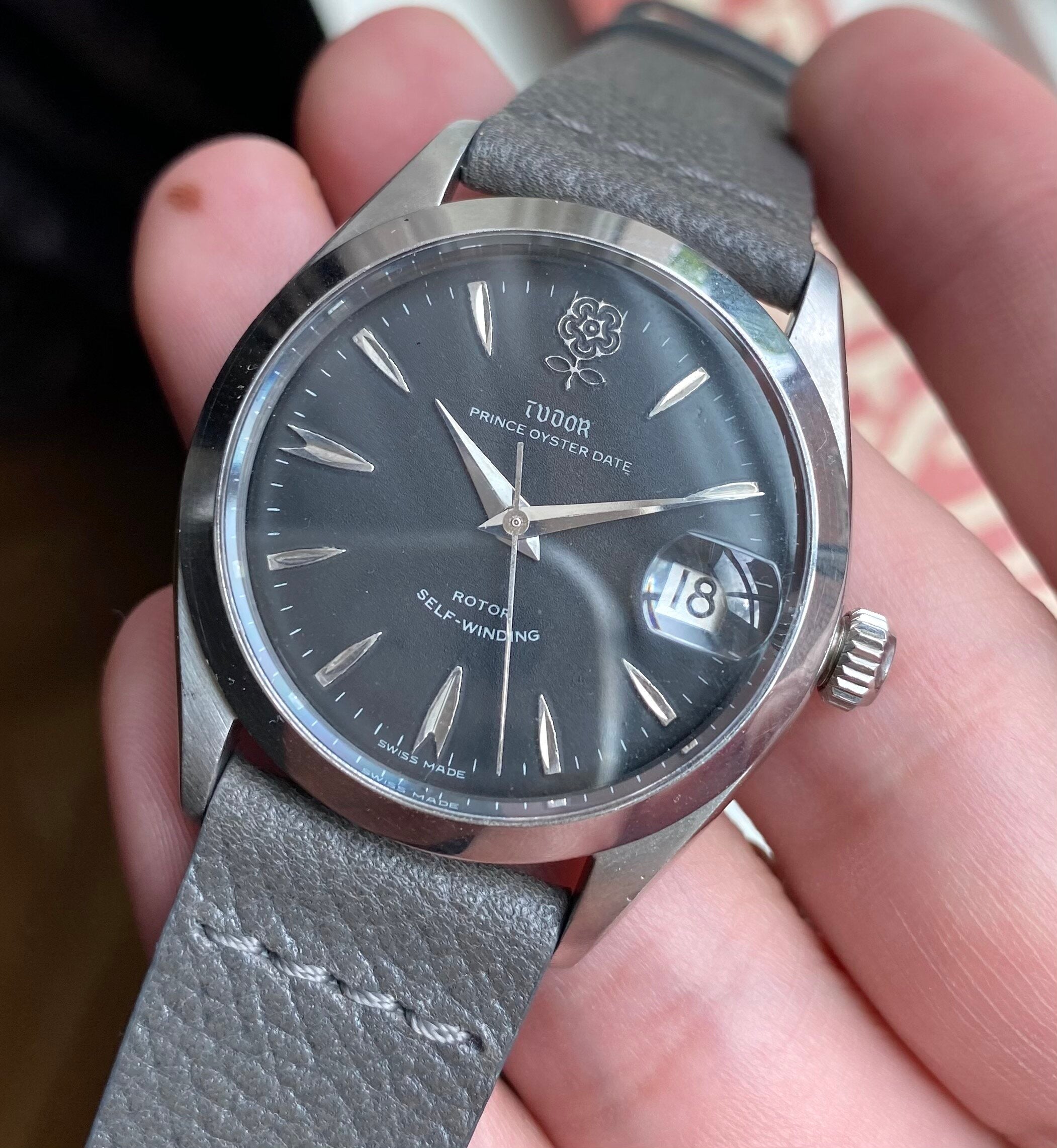 Tudor Oyster Prince Date ref. 7966 — Black Rose Dial