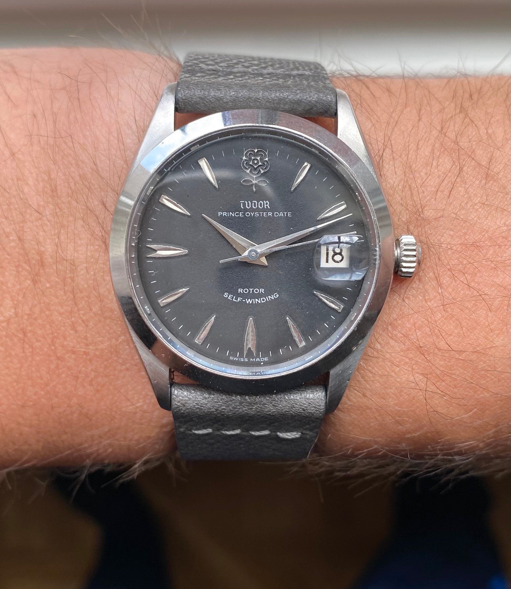 Tudor Oyster Prince Date ref. 7966 — Black Rose Dial