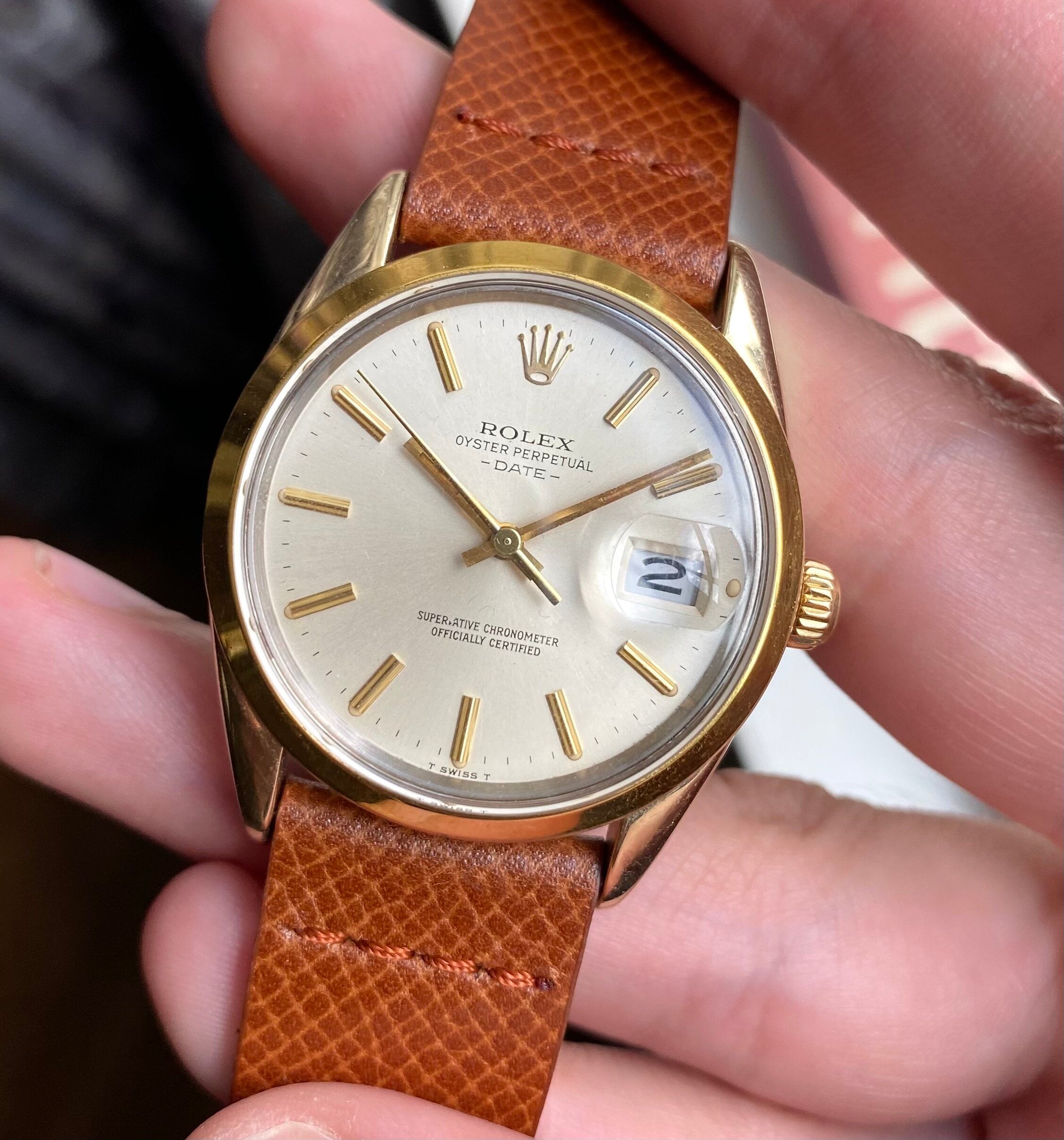 Rolex Oyster Perpetual Date ref. 15505 — Gold Vermeil