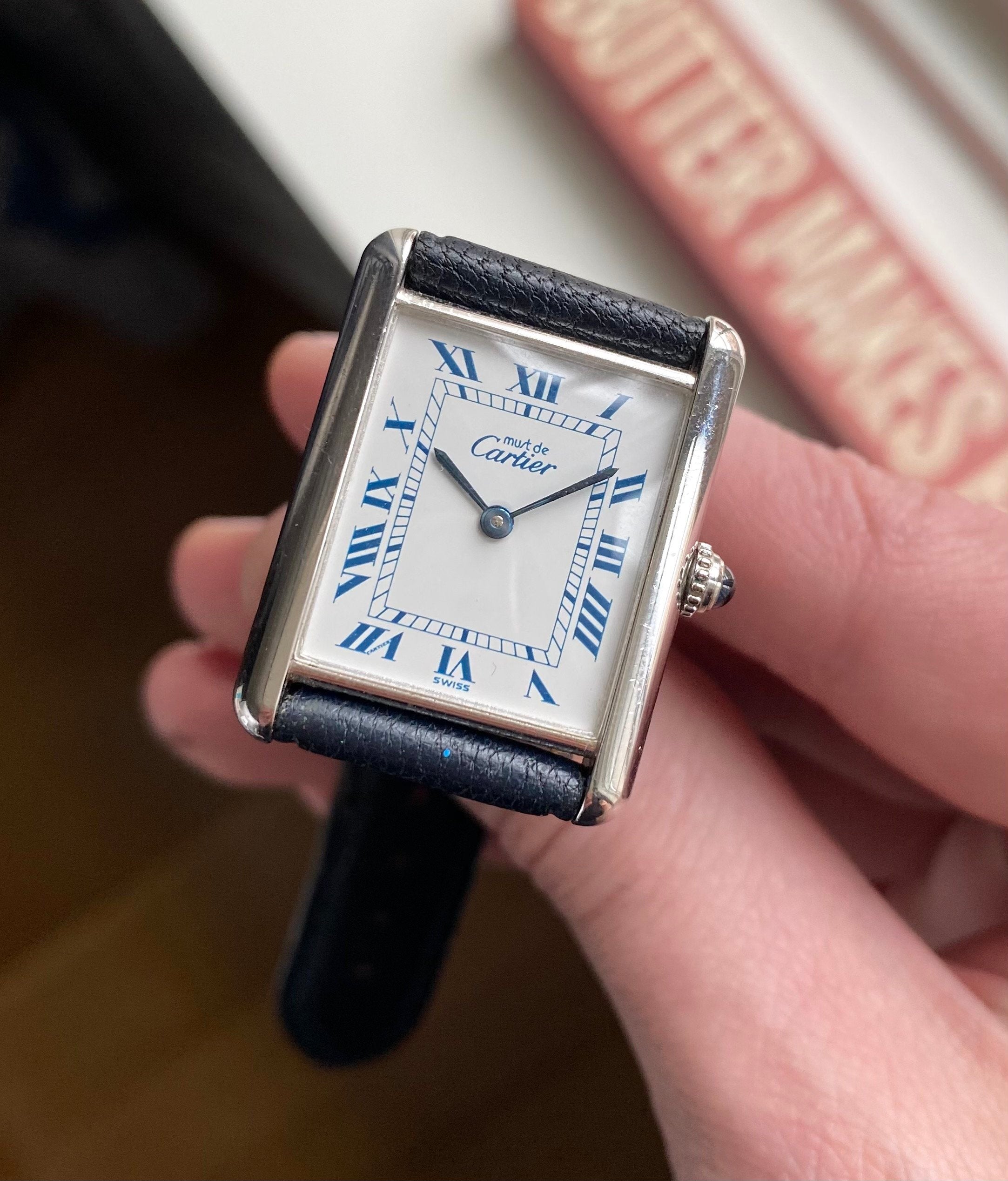 Cartier Tank — White Roman Numeral Dial