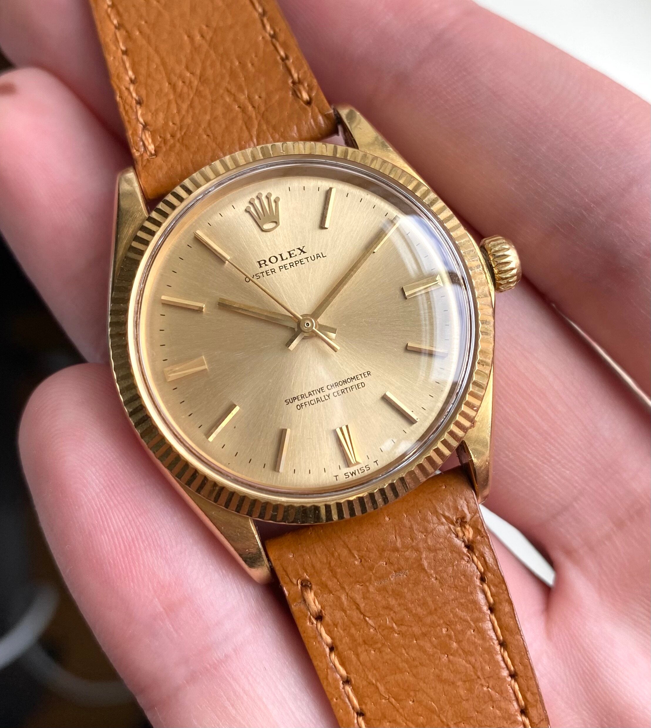 Rolex Oyster Perpetual ref. 1005 — 18k Yellow Gold