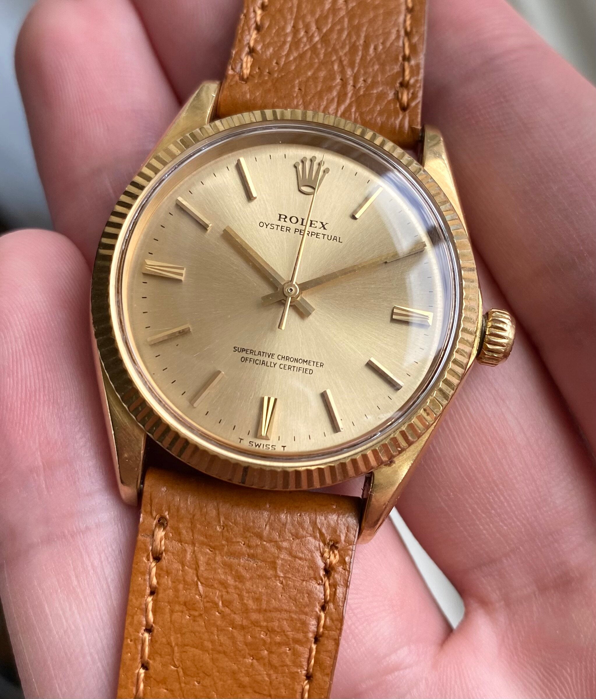 Rolex Oyster Perpetual ref. 1005 — 18k Yellow Gold