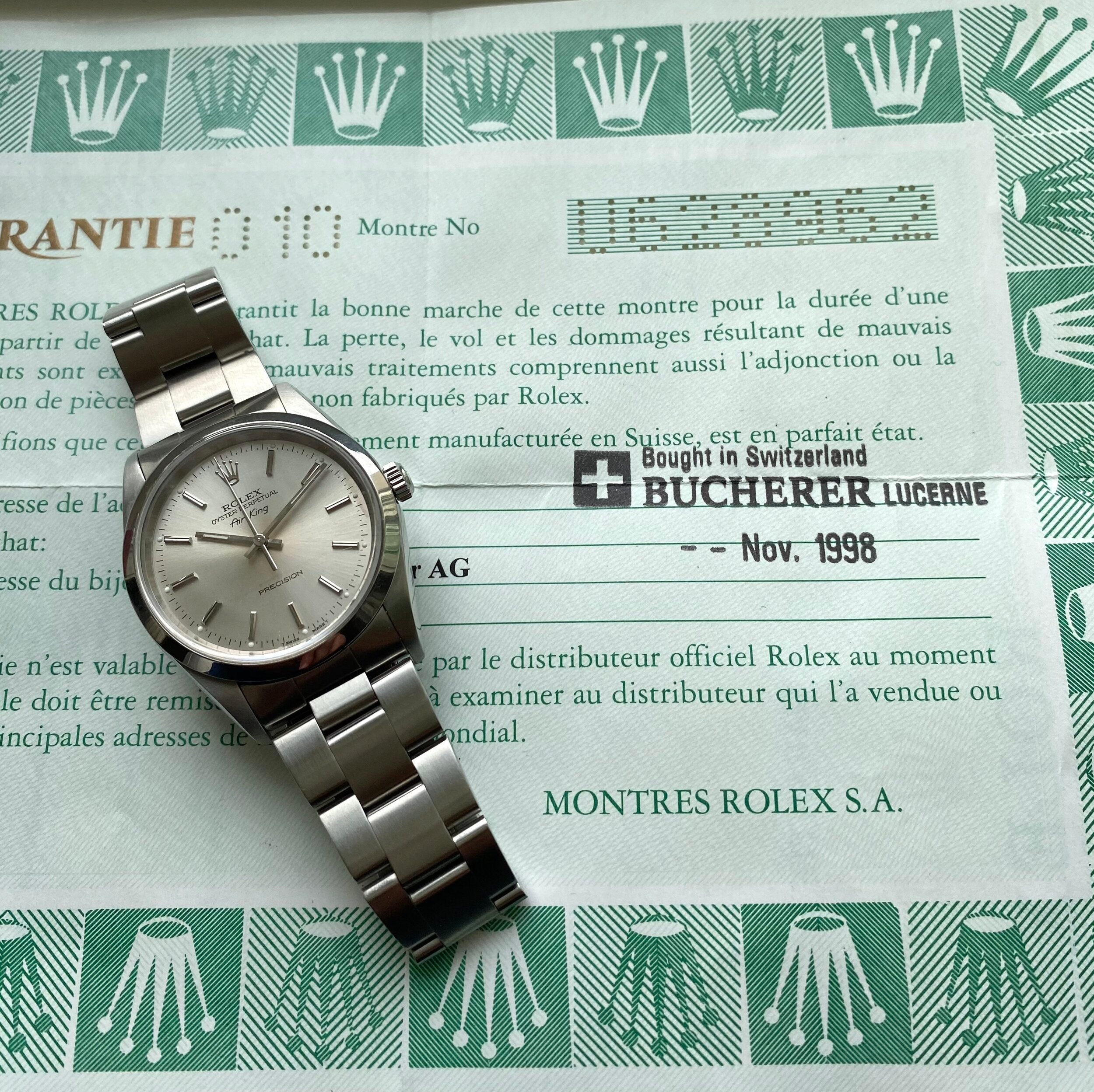 Rolex Air King ref. 14000 — with Papers