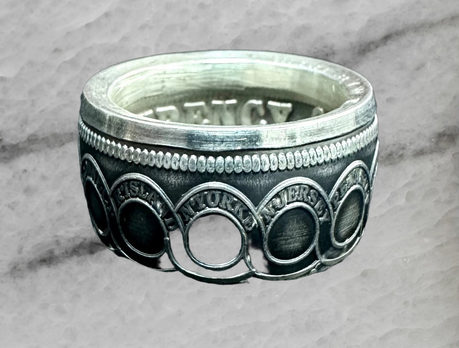 Continental Dollar 999 Fine Silver Handcrafted Coin Ring Size 10.25