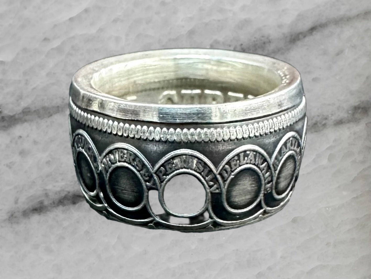 Continental Dollar 999 Fine Silver Handcrafted Coin Ring Size 10.25