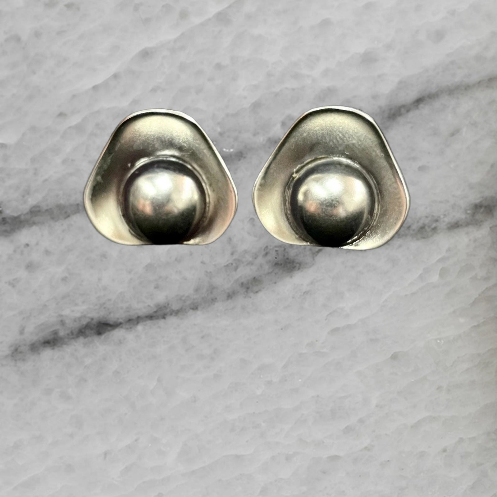Danehof Denmark Handmade Sterling Silver Modernist Ear Clips
