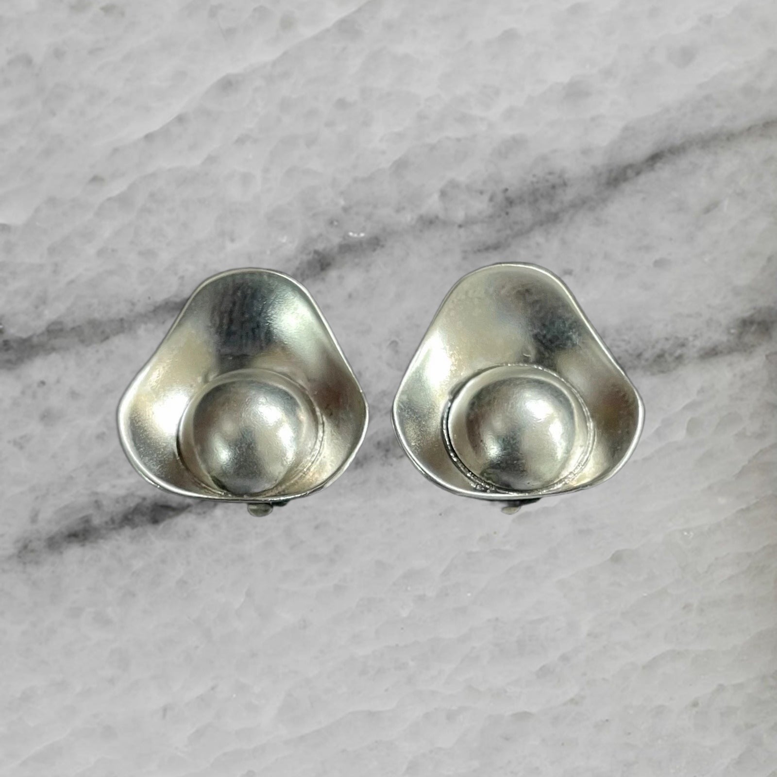 Danehof Denmark Handmade Sterling Silver Modernist Ear Clips