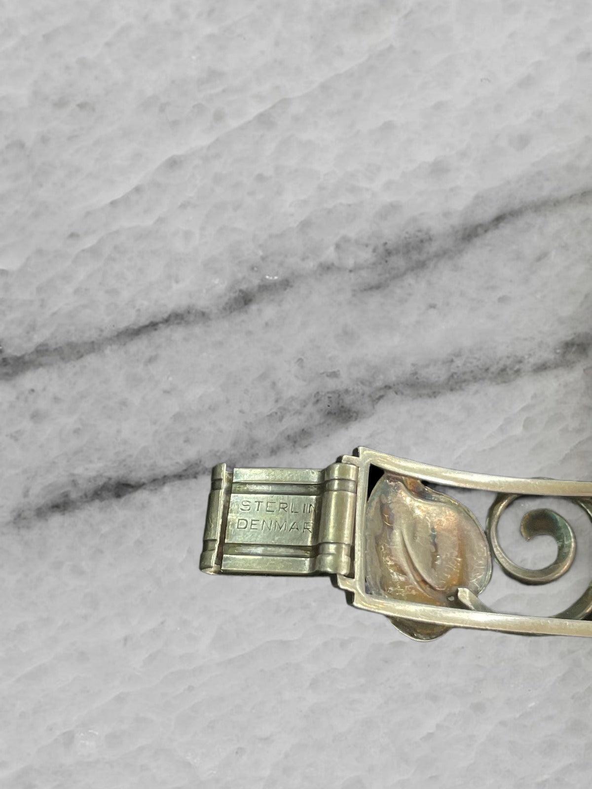 Denmark Vintage Sterling Silver Leaf Bracelet 7