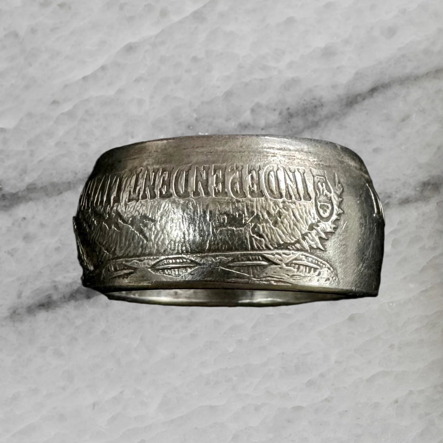 Dont Tread On Me 999 Fine Silver Handcrafted Coin Ring Size 10.5