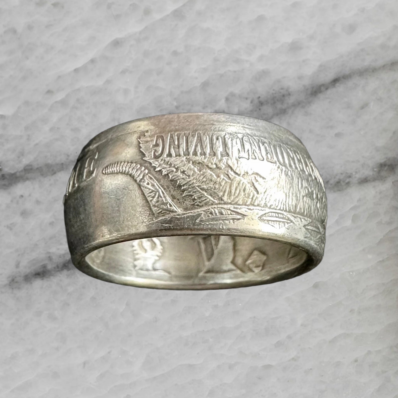 Dont Tread On Me 999 Fine Silver Handcrafted Coin Ring Size 10.5