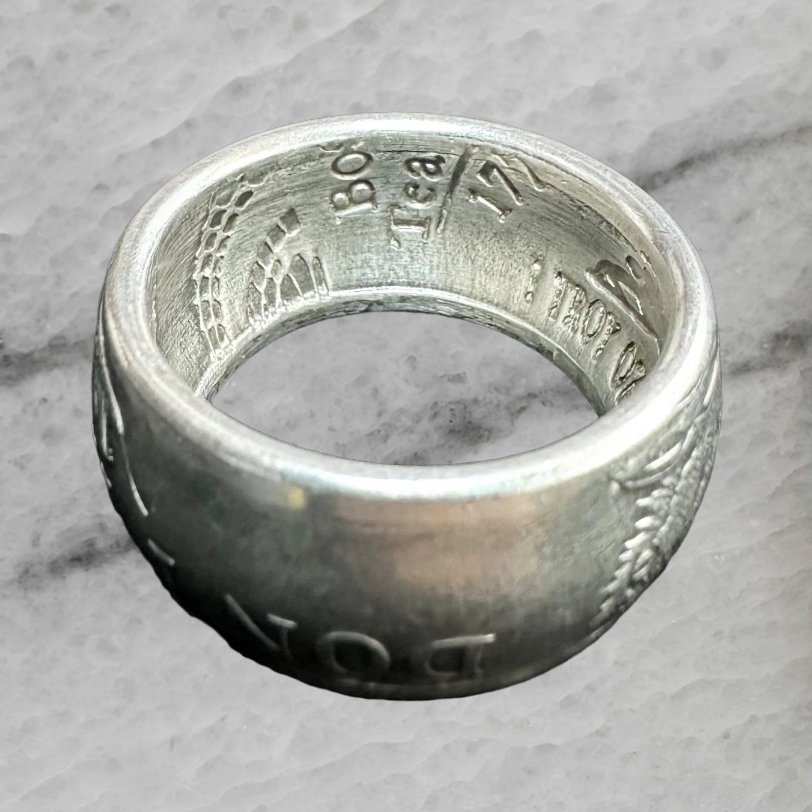 Dont Tread On Me 999 Fine Silver Handcrafted Coin Ring Size 10.5