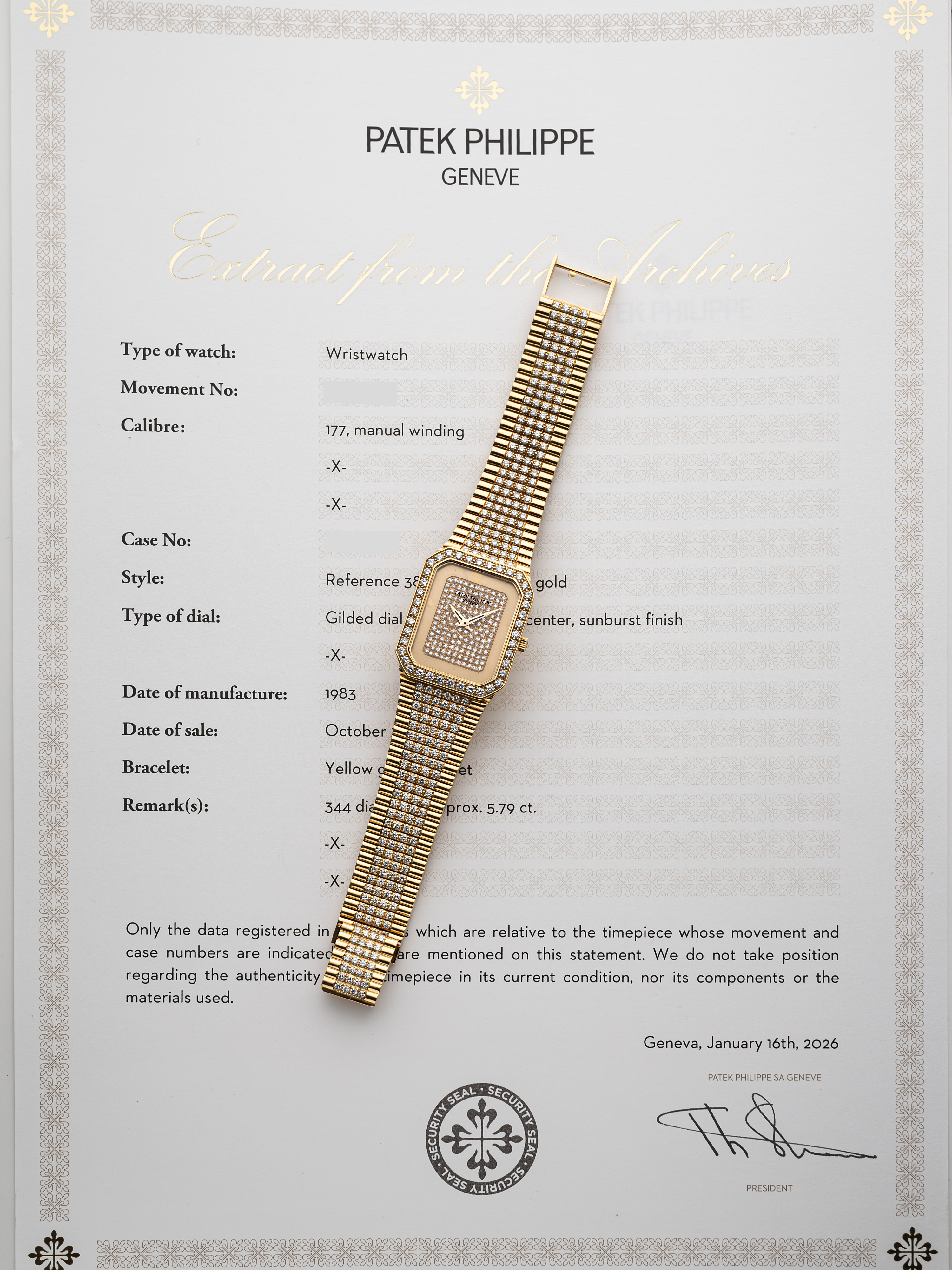 Patek Philippe 3814 - Diamond Pave DIal