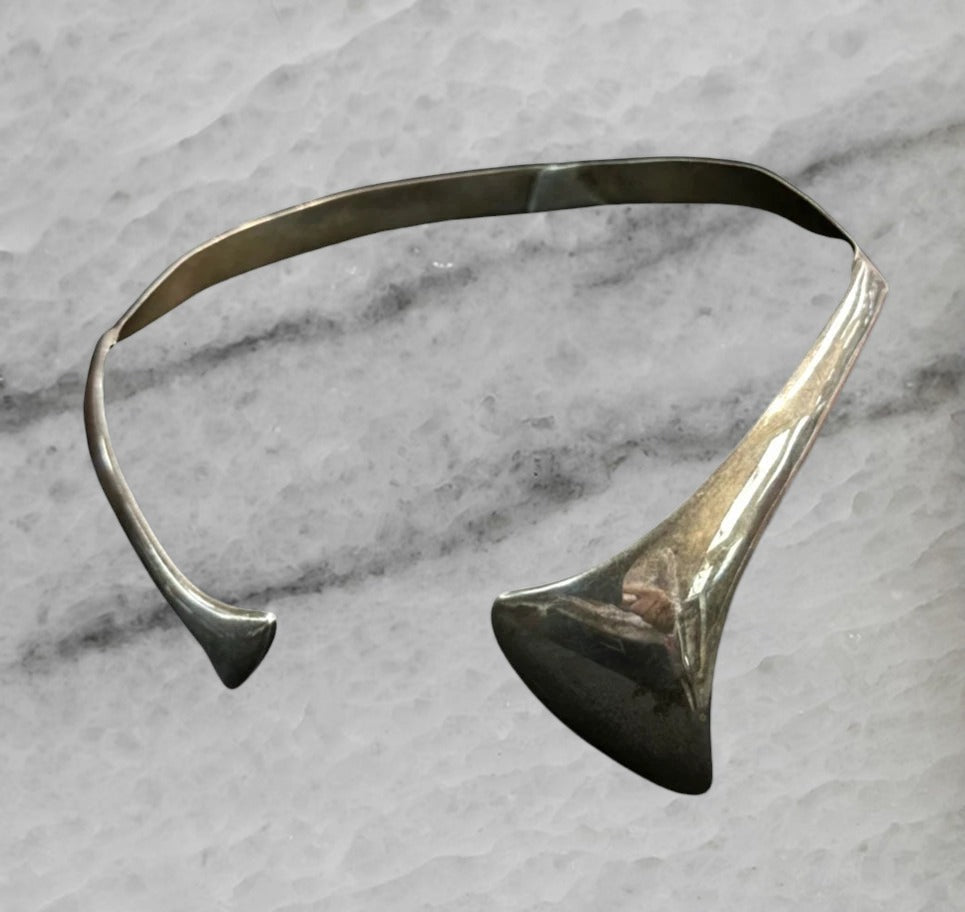 Hans Hansen Bent Gabrielsen Denmark Vintage Sterling Silver Modernist Choker 214