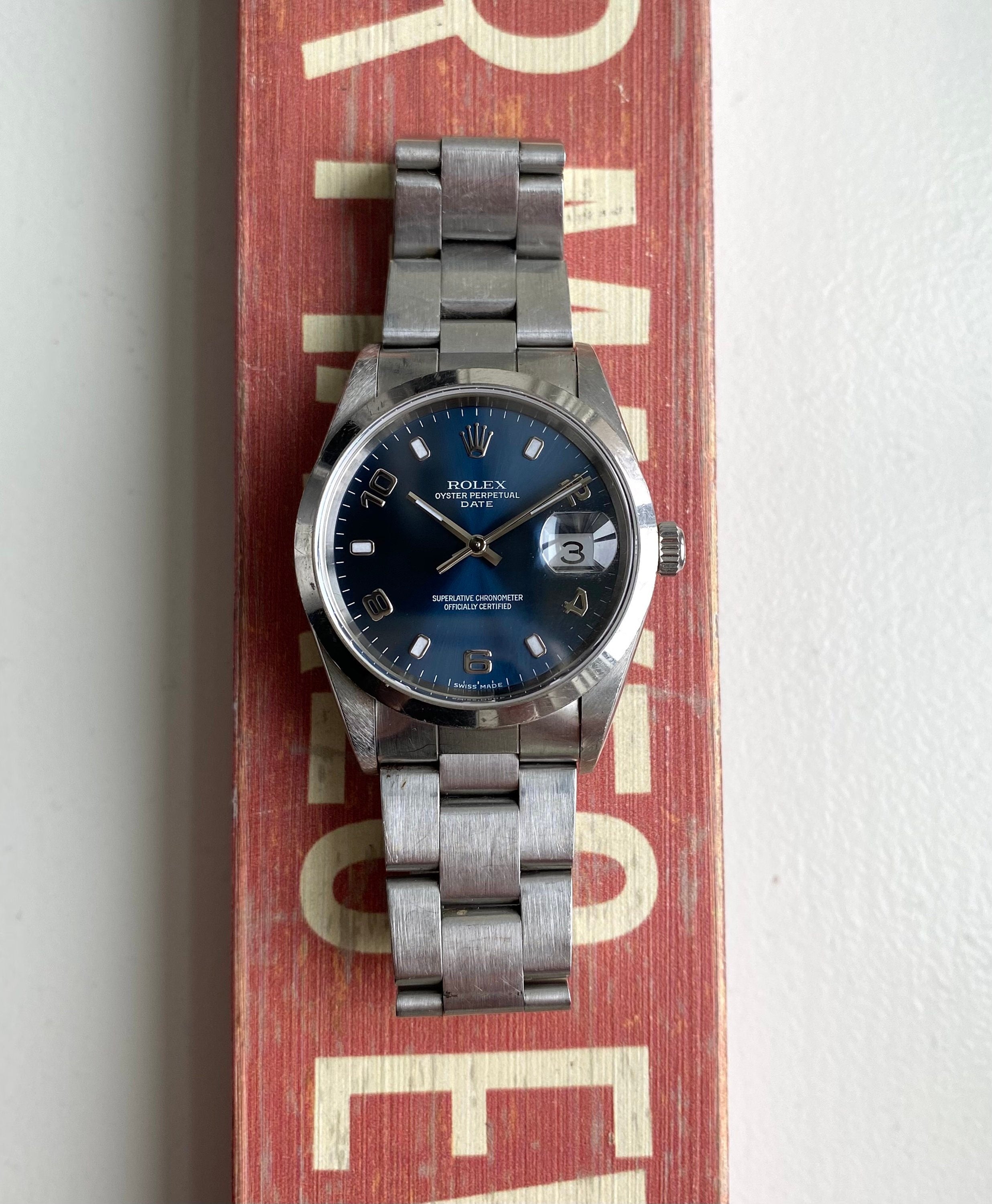 Rolex Oysterperpetual Date Ref 15200 Blue Dial Arabic Numerals Date Watch