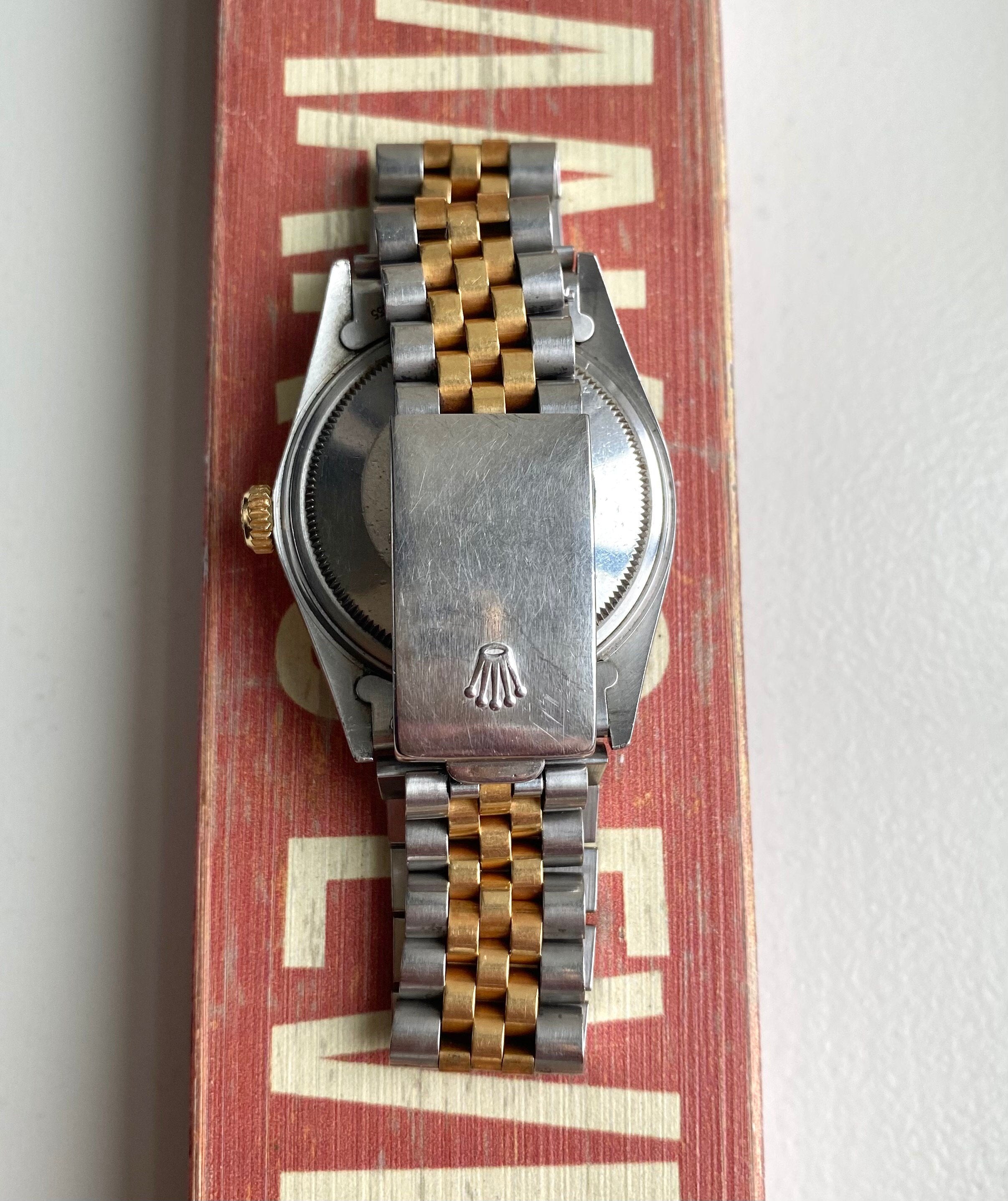 Rolex Datejust 80s Ref 16013 Automatic Gold Two Tone Champagne Dial 36mm Watch