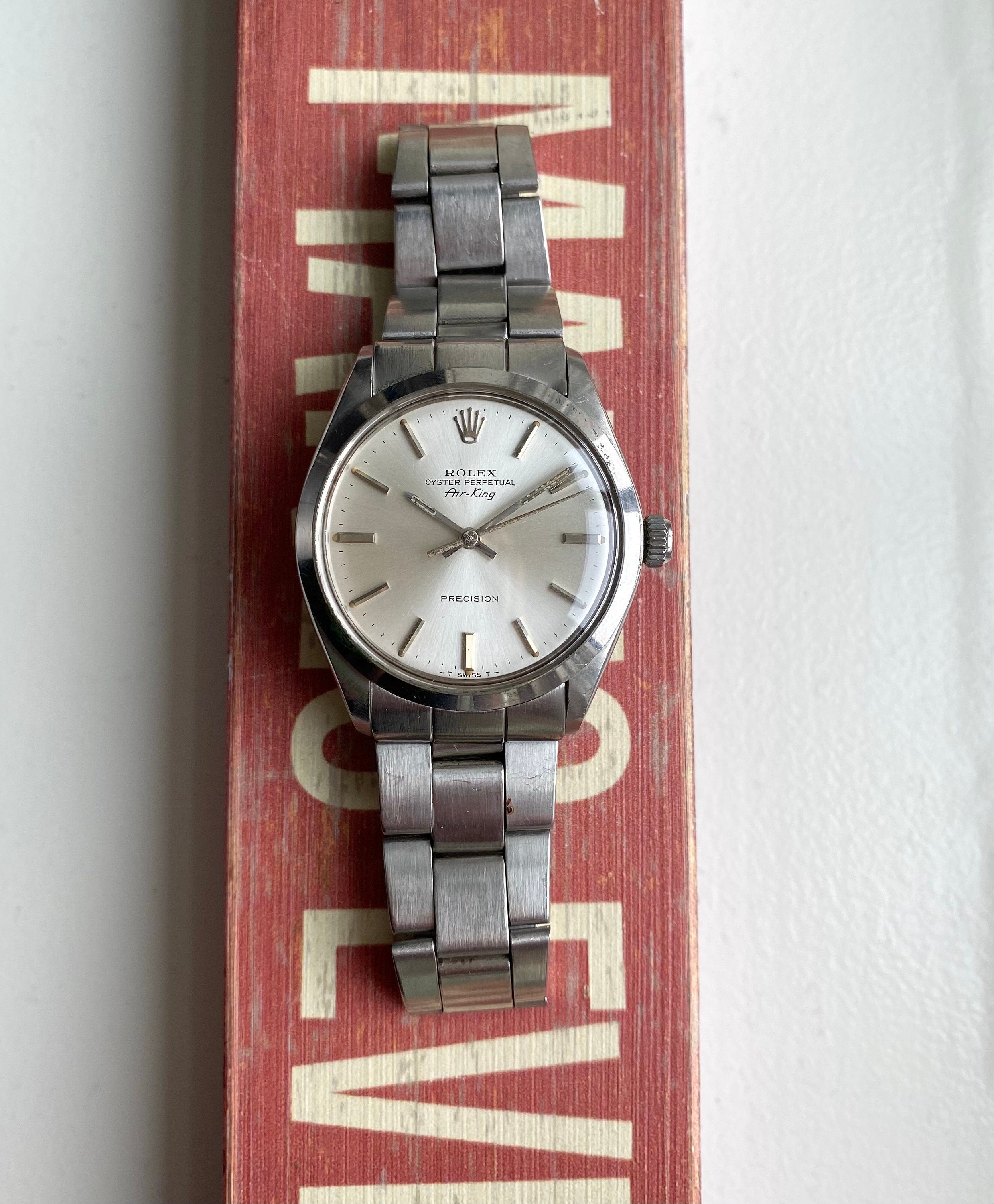 Vintage Rolex Air King Precision Ref 5500 Automatic Silver Dial 34mm Watch