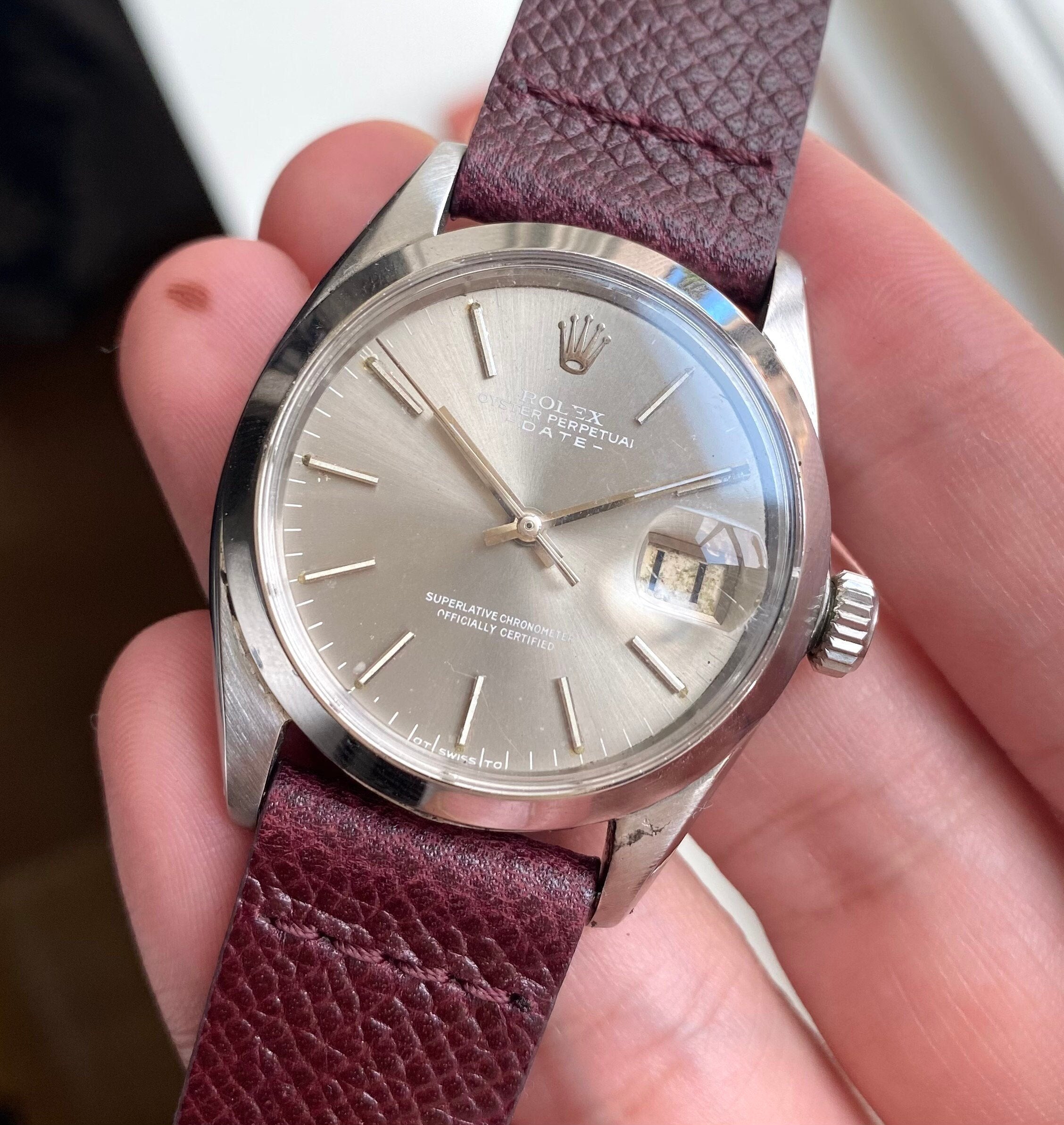 Vintage Rolex Oysterperpetual Date Automatic Ref.1500 Grey Sigma Dial Watch