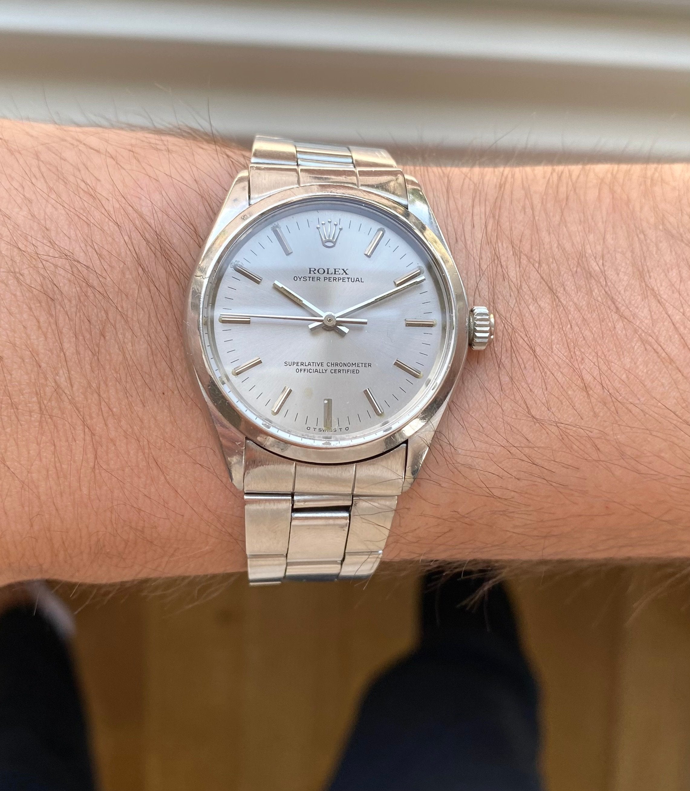 Vintage Rolex Oysterperpetual Ref 1002 Automatic Silver Sigma Dial 34mm Watch