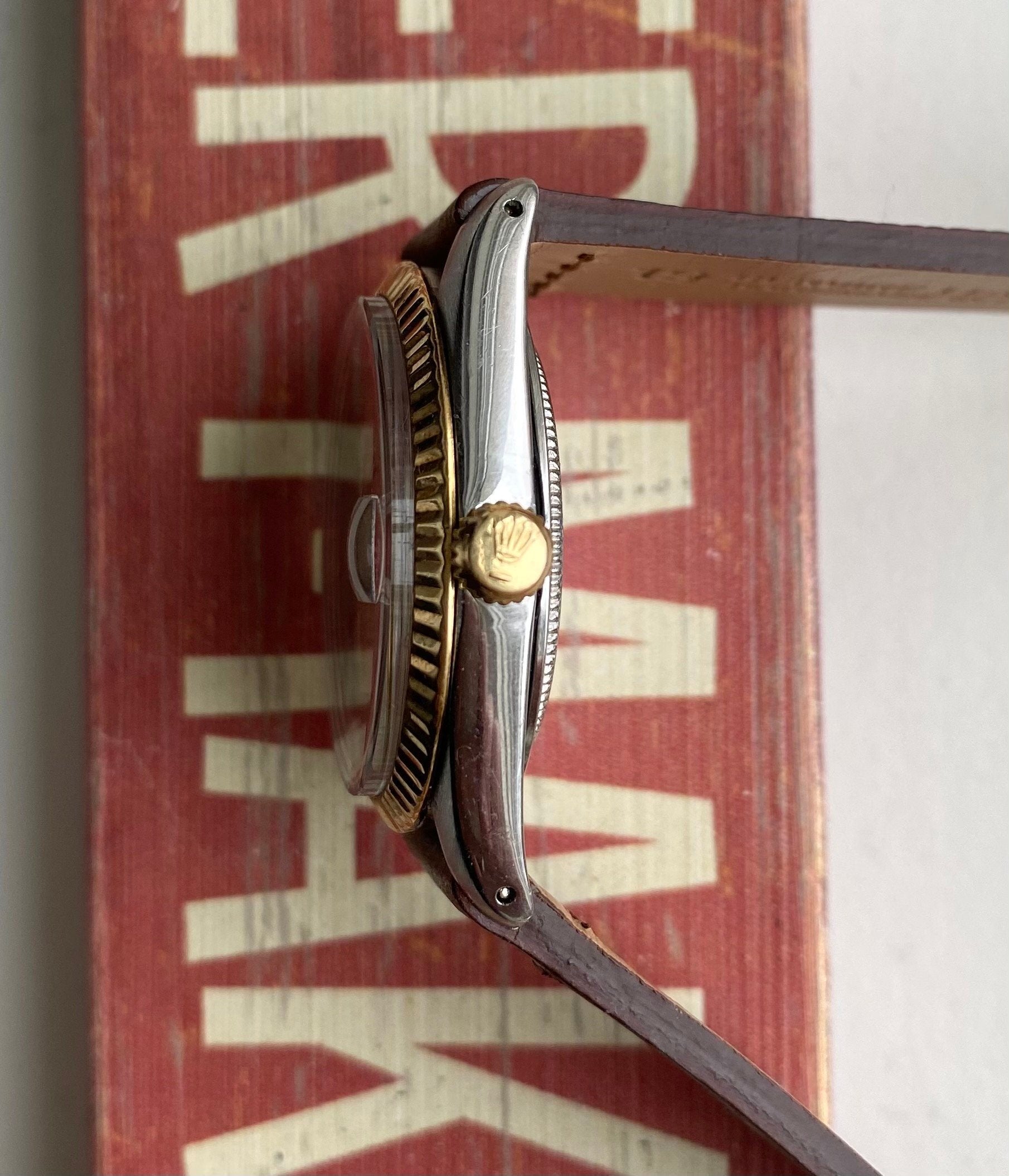 Vintage Tudor Prince Oysterdate Automatic Champagne Dial Quickset Two Tone Watch