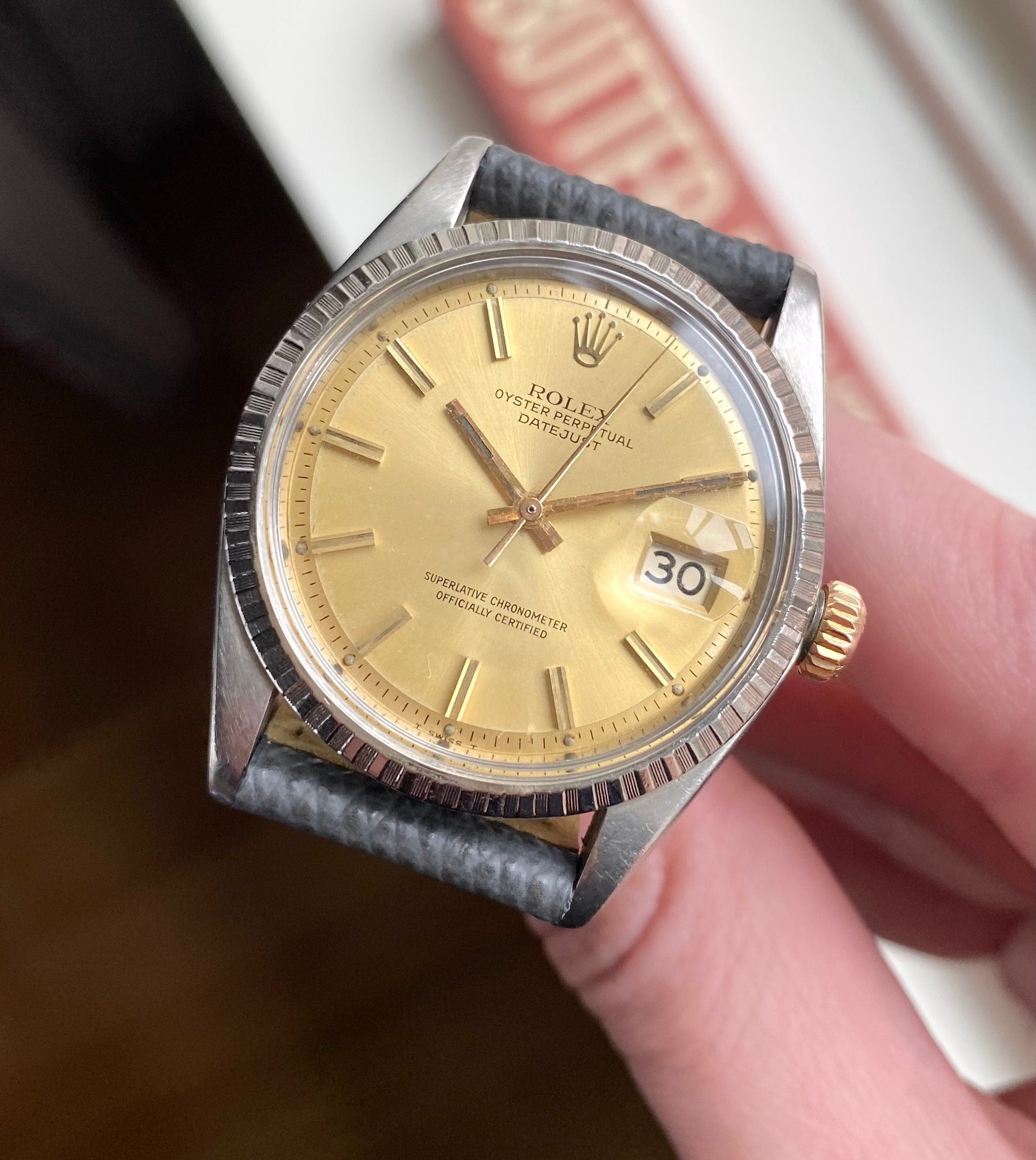 Vintage Rolex Datejust 70s Ref 1603 Champagne Dial 36mm Watch
