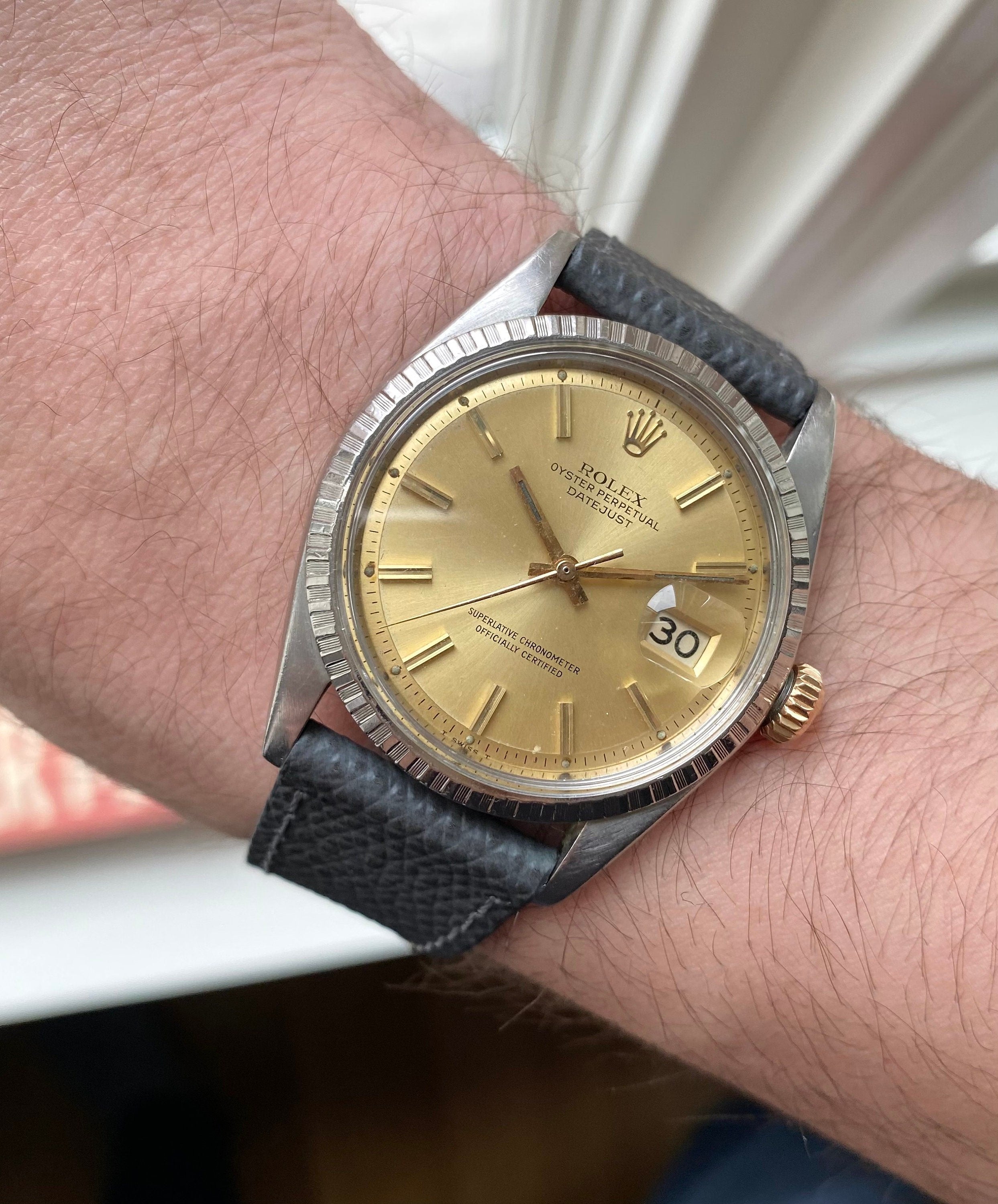 Vintage Rolex Datejust 70s Ref 1603 Champagne Dial 36mm Watch