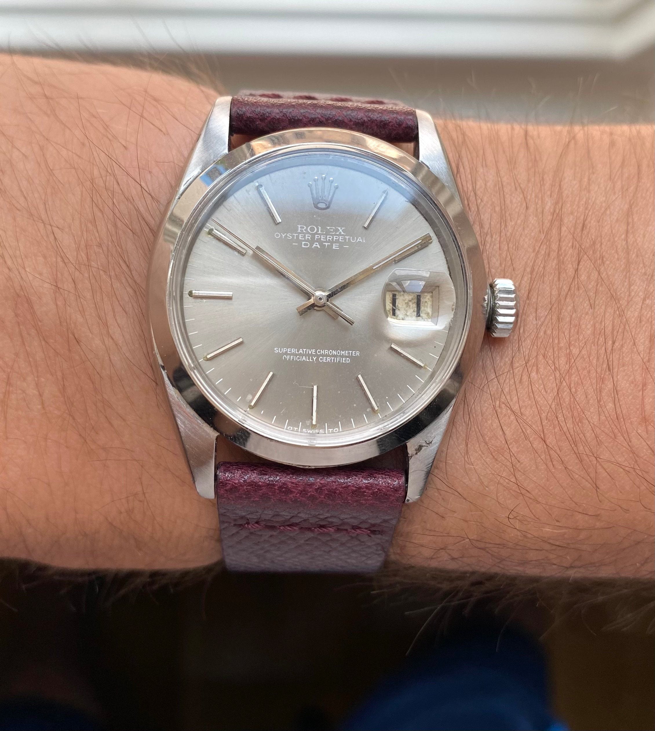 Vintage Rolex Oysterperpetual Date Automatic Ref.1500 Grey Sigma Dial Watch
