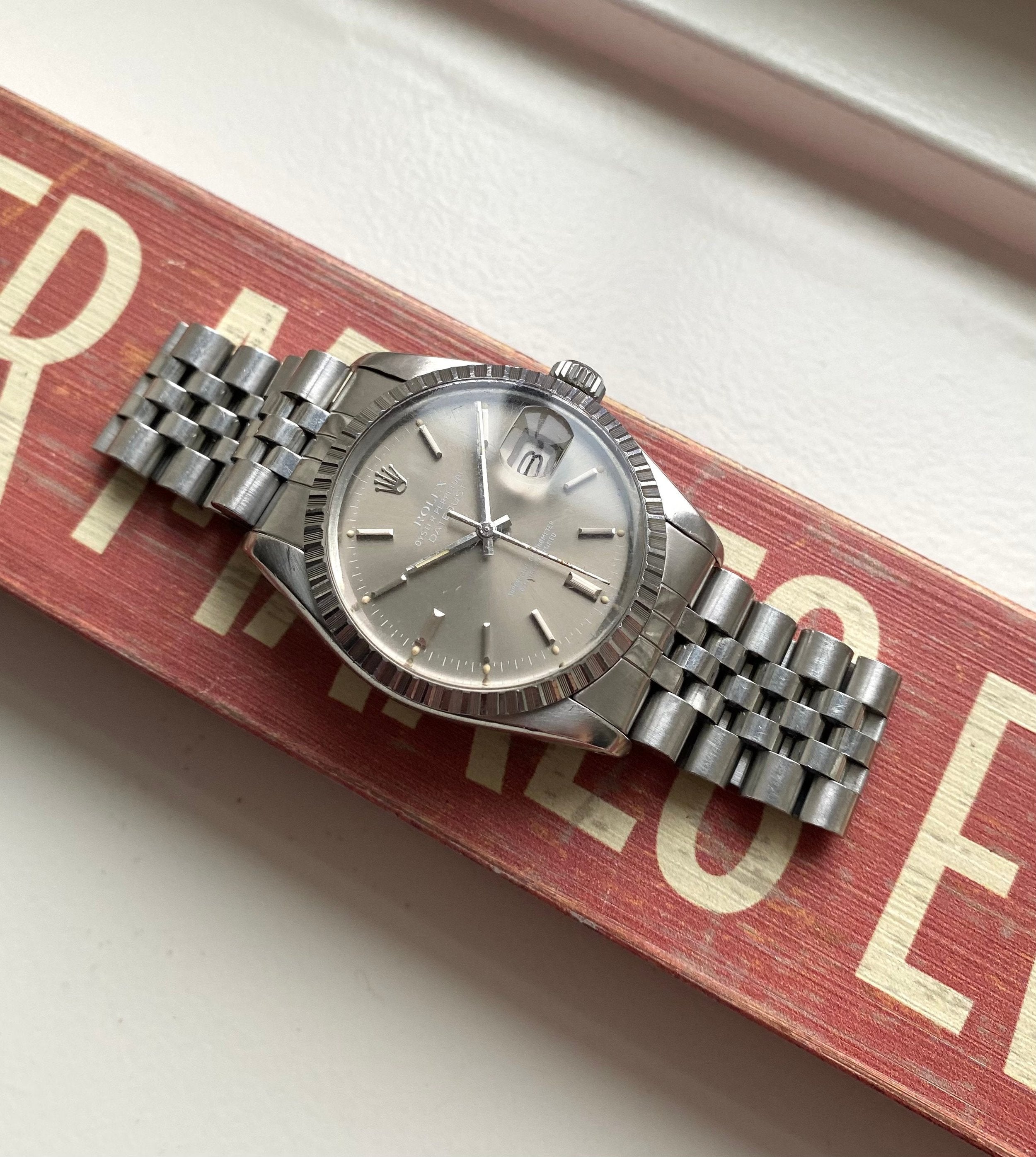 Rolex Datejust Ref 16030 Automatic 80s Quickset Grey Dial Steel Watch