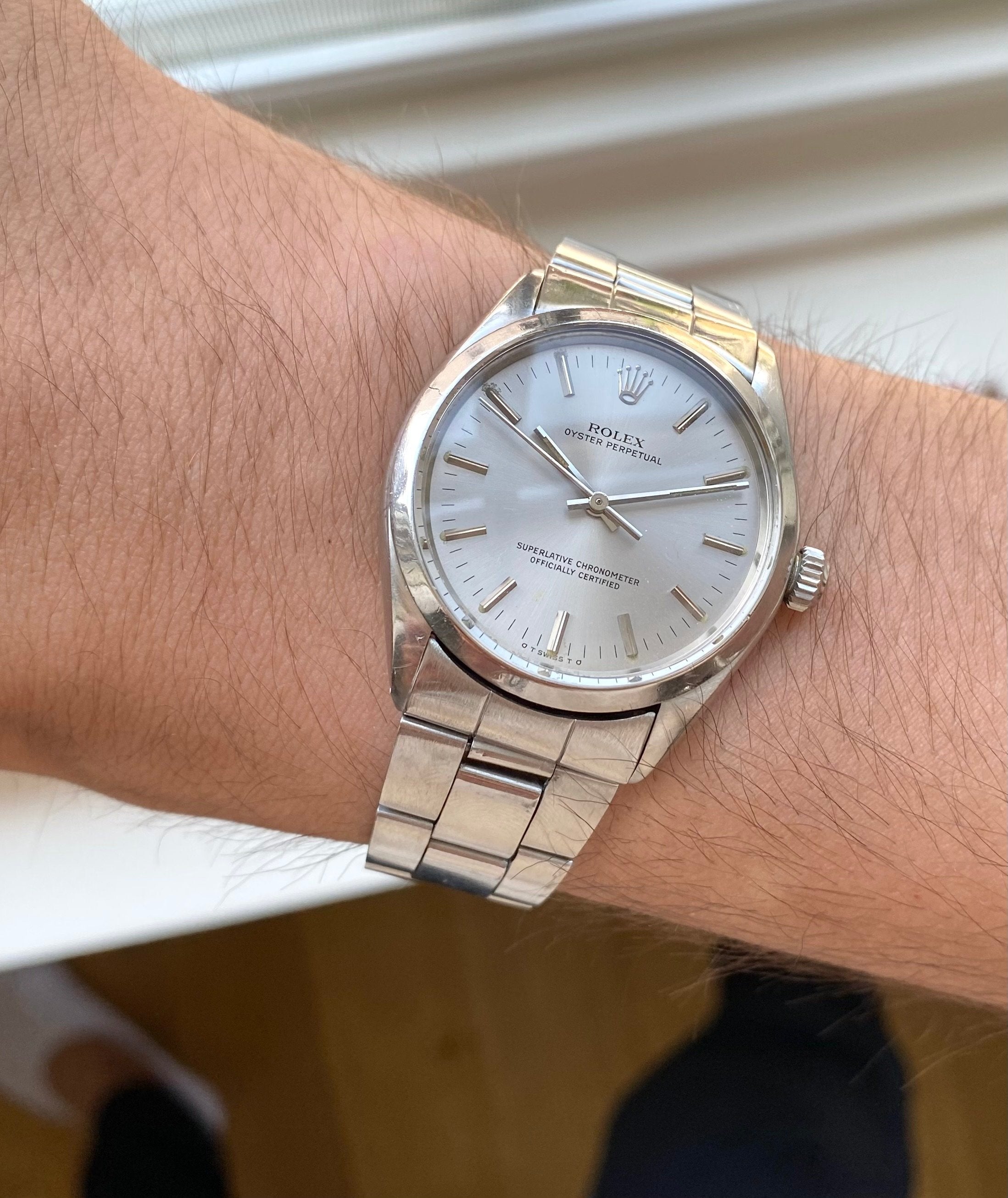 Vintage Rolex Oysterperpetual Ref 1002 Automatic Silver Sigma Dial 34mm Watch