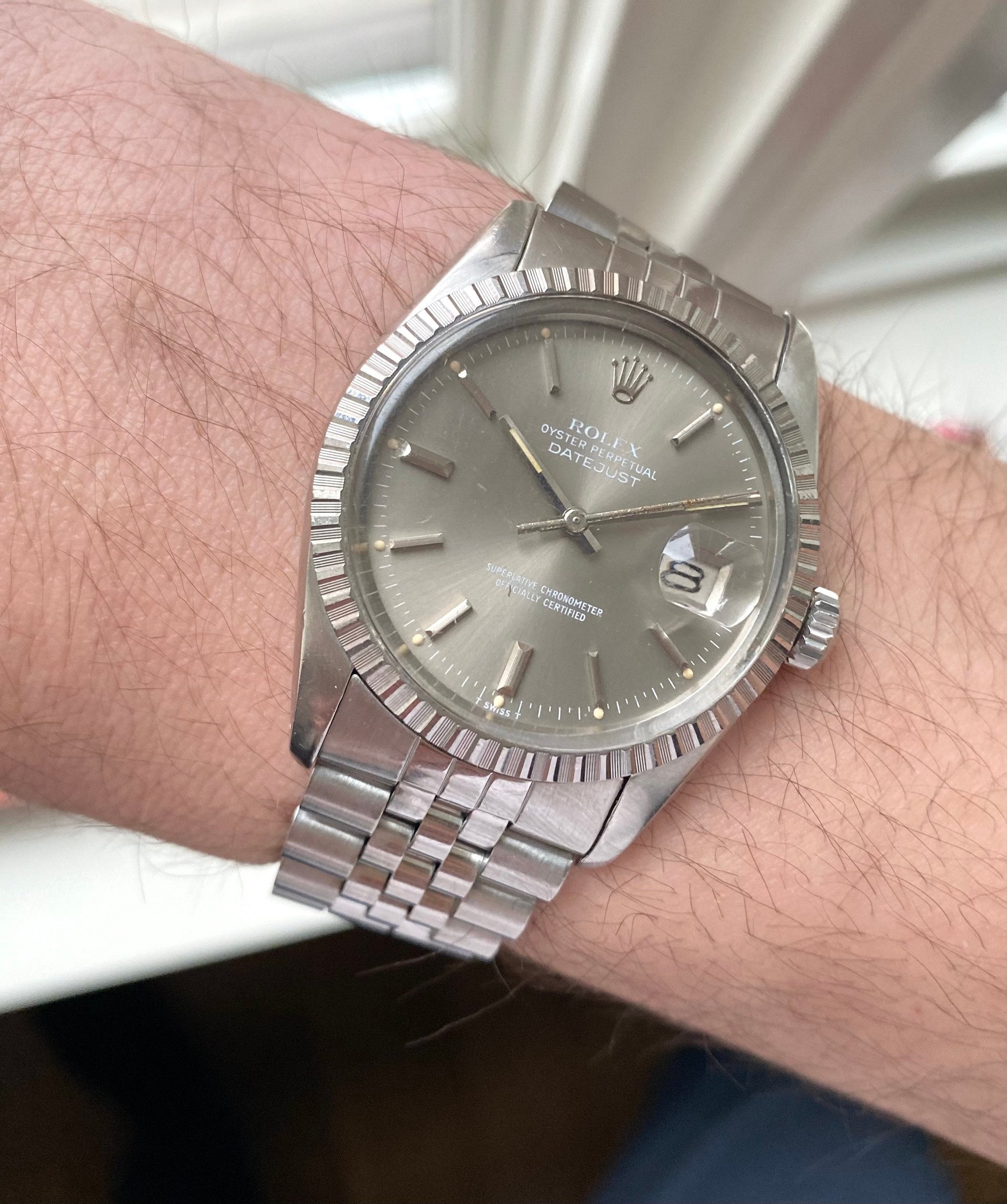 Rolex Datejust Ref 16030 Automatic 80s Quickset Grey Dial Steel Watch