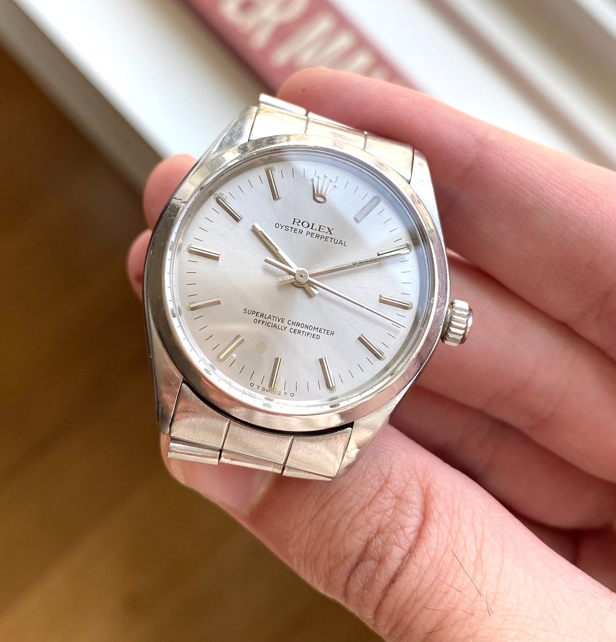 Vintage Rolex Oysterperpetual Ref 1002 Automatic Silver Sigma Dial 34mm Watch