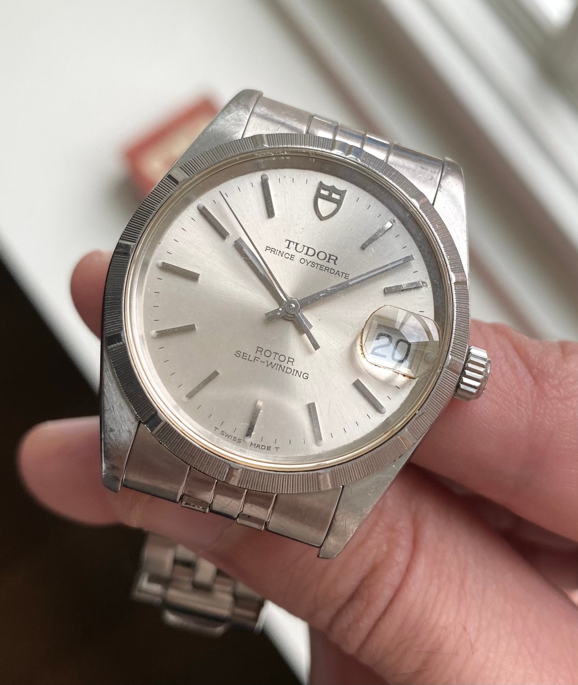 Tudor Prince Oysterdate 90s Ref 74010 Automatic Silver Dial Quickset Steel Watch
