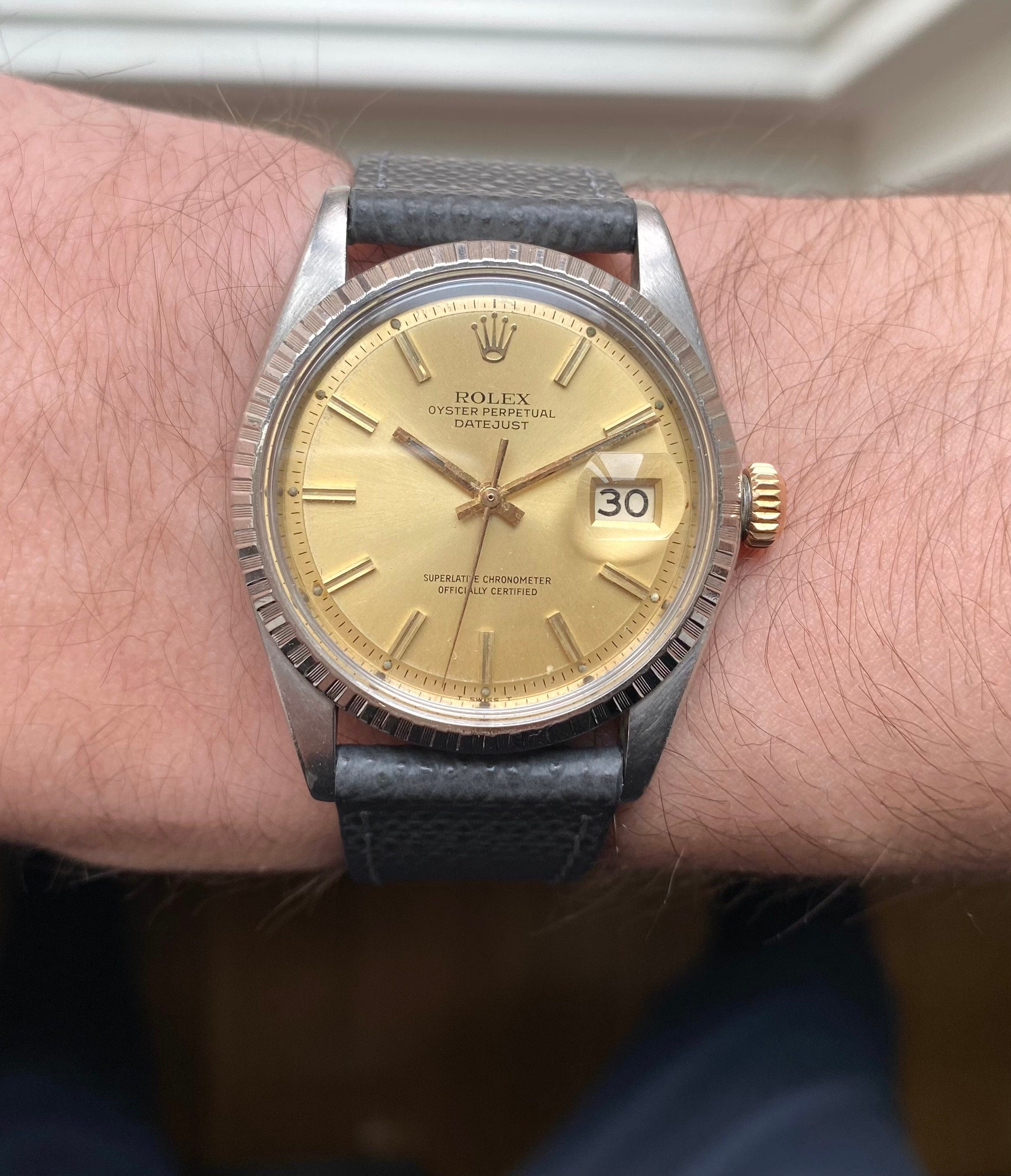 Vintage Rolex Datejust 70s Ref 1603 Champagne Dial 36mm Watch