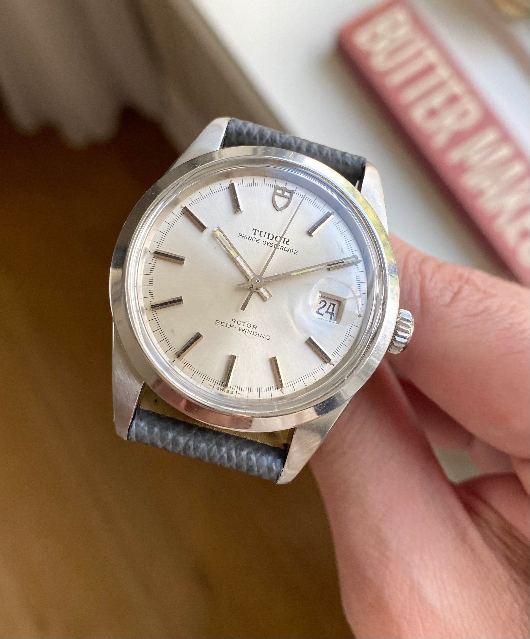 Vintage Tudor 70s Prince Oysterdate Jumbo 38mm Vintage Automatic Silver Dial Watch