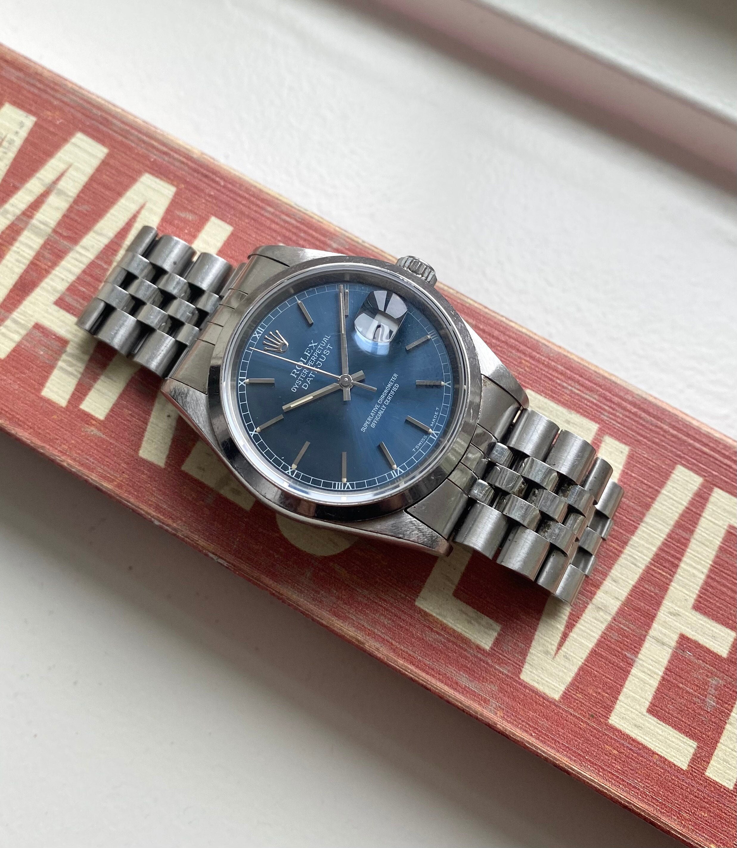Rolex Datejust 36mm Reference 16200 Blue Sunburst Dial S Serial, 1993 Watch