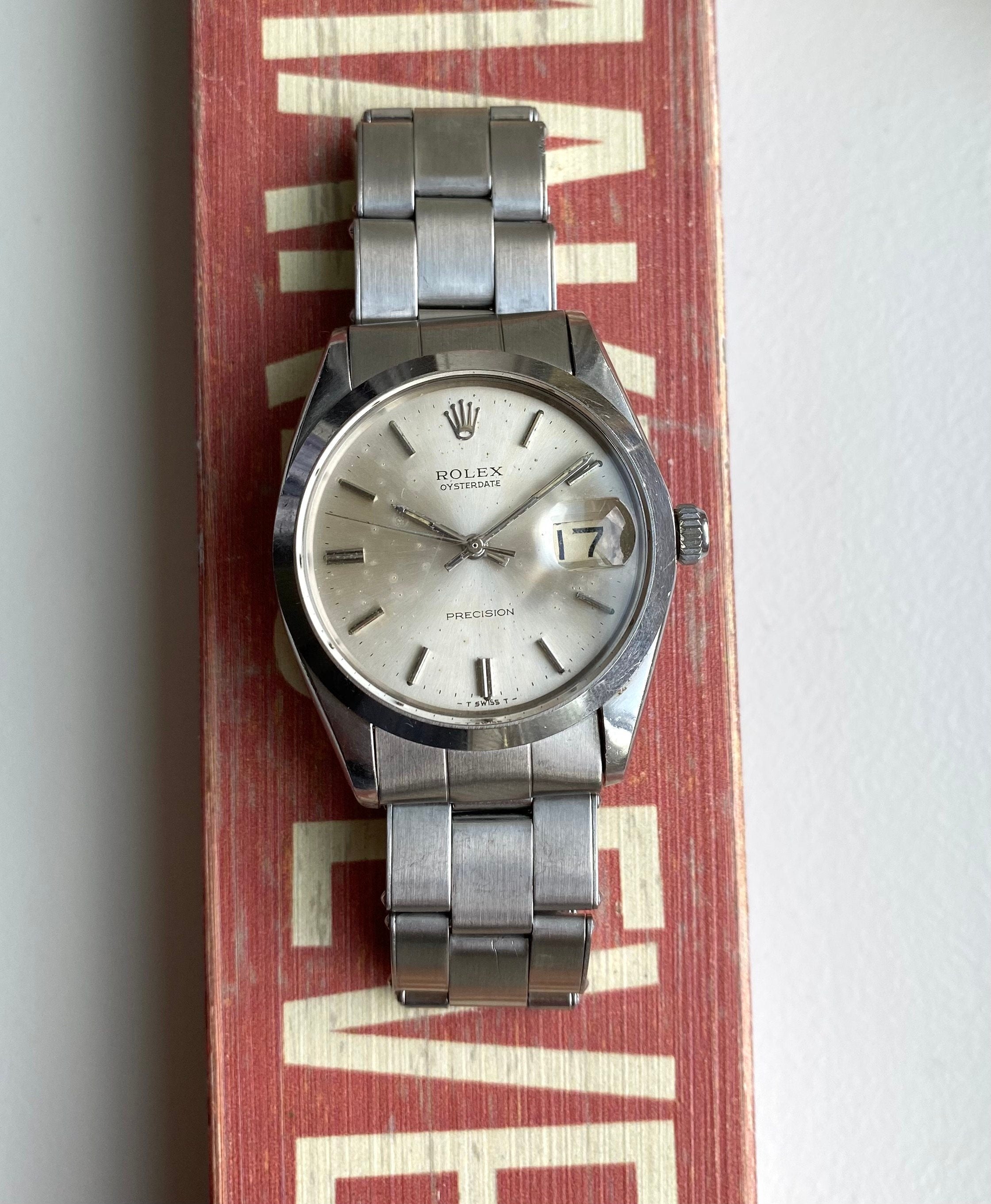 Vintage Rolex Oysterdate Precision Ref 6694 Manual Wind Silver Dial Steel 34mm Watch