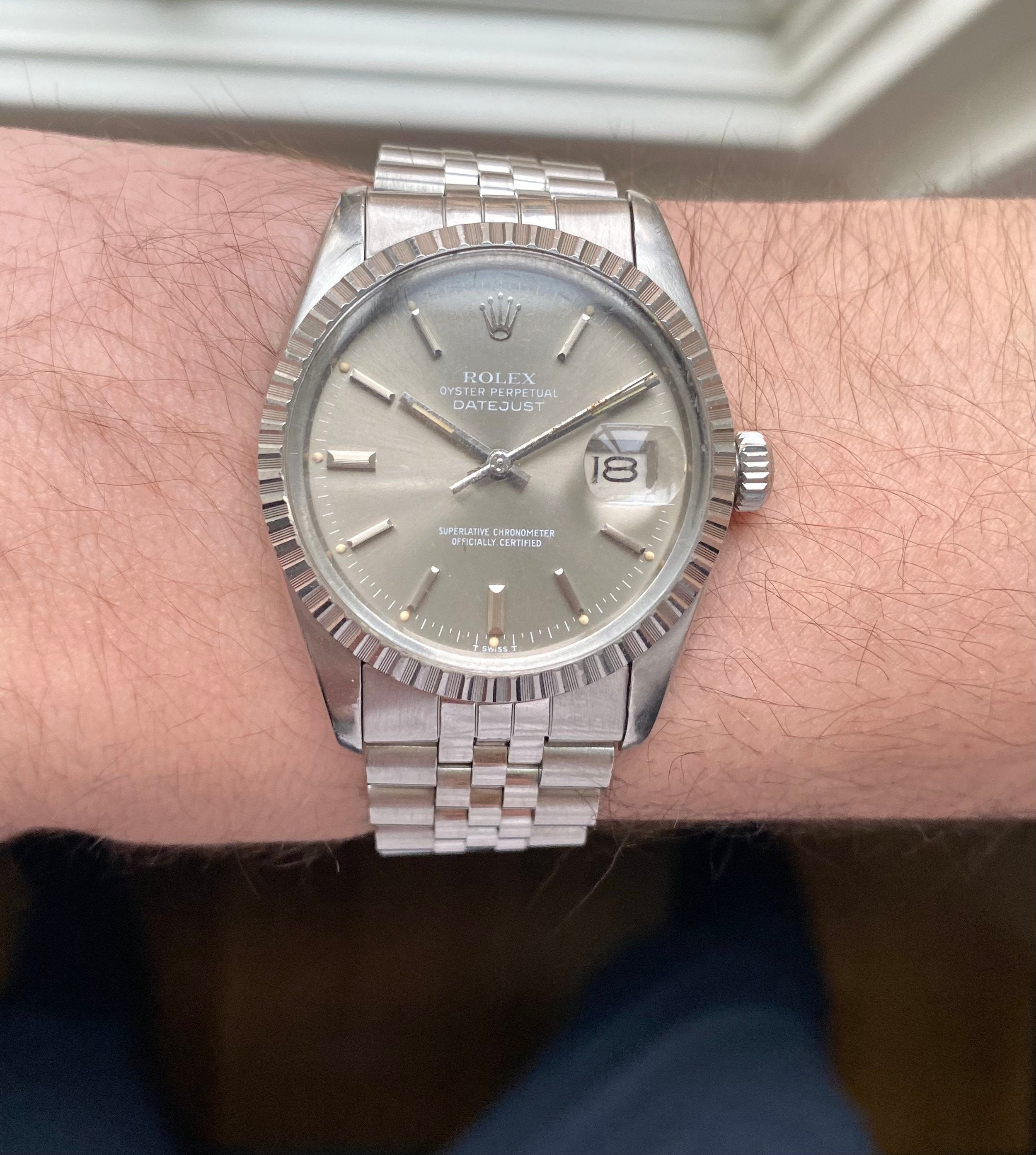 Rolex Datejust Ref 16030 Automatic 80s Quickset Grey Dial Steel Watch