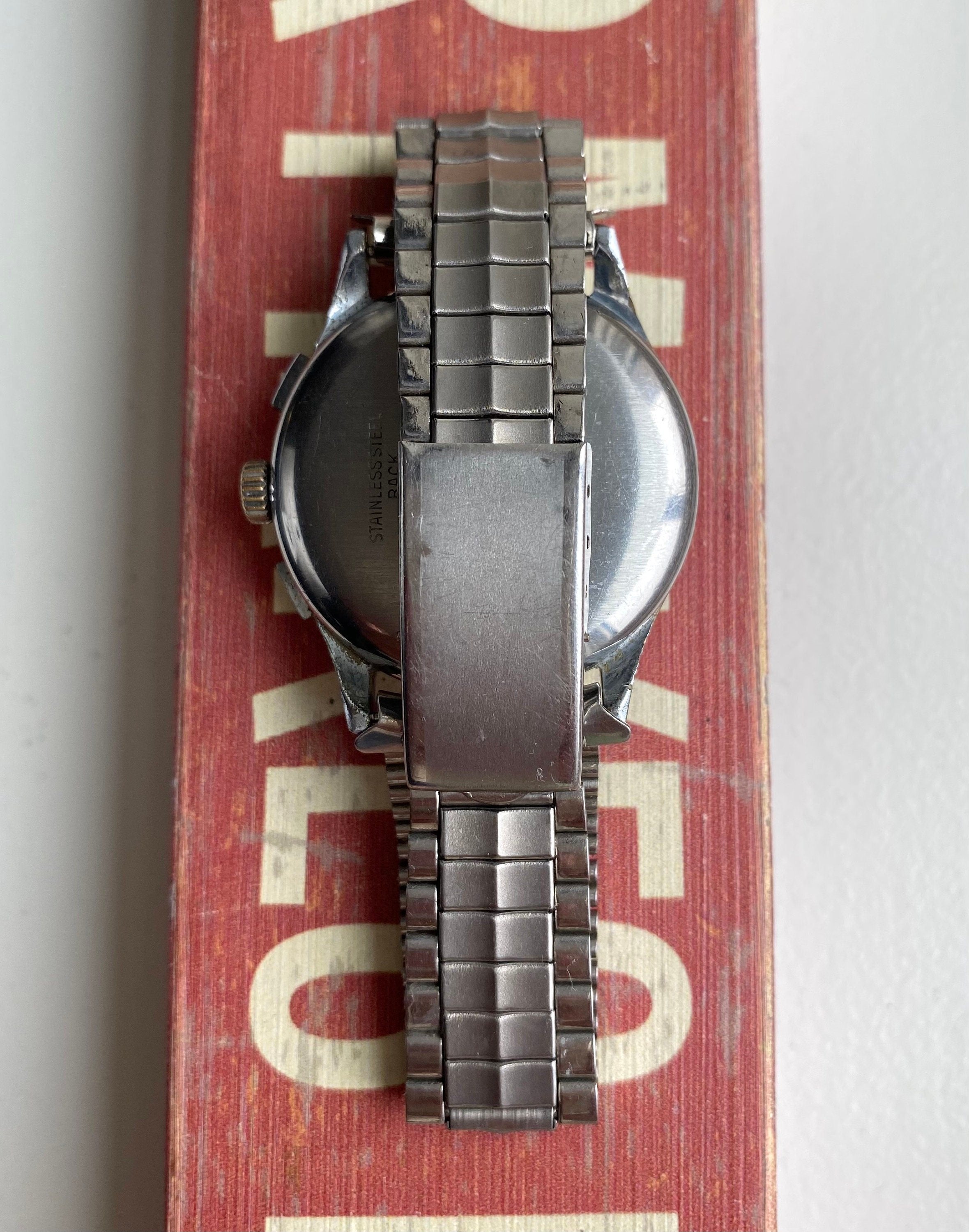 Vintage Clebar Chronograph Manual Wind Landeron 248 Silver Dial Chrome Watch